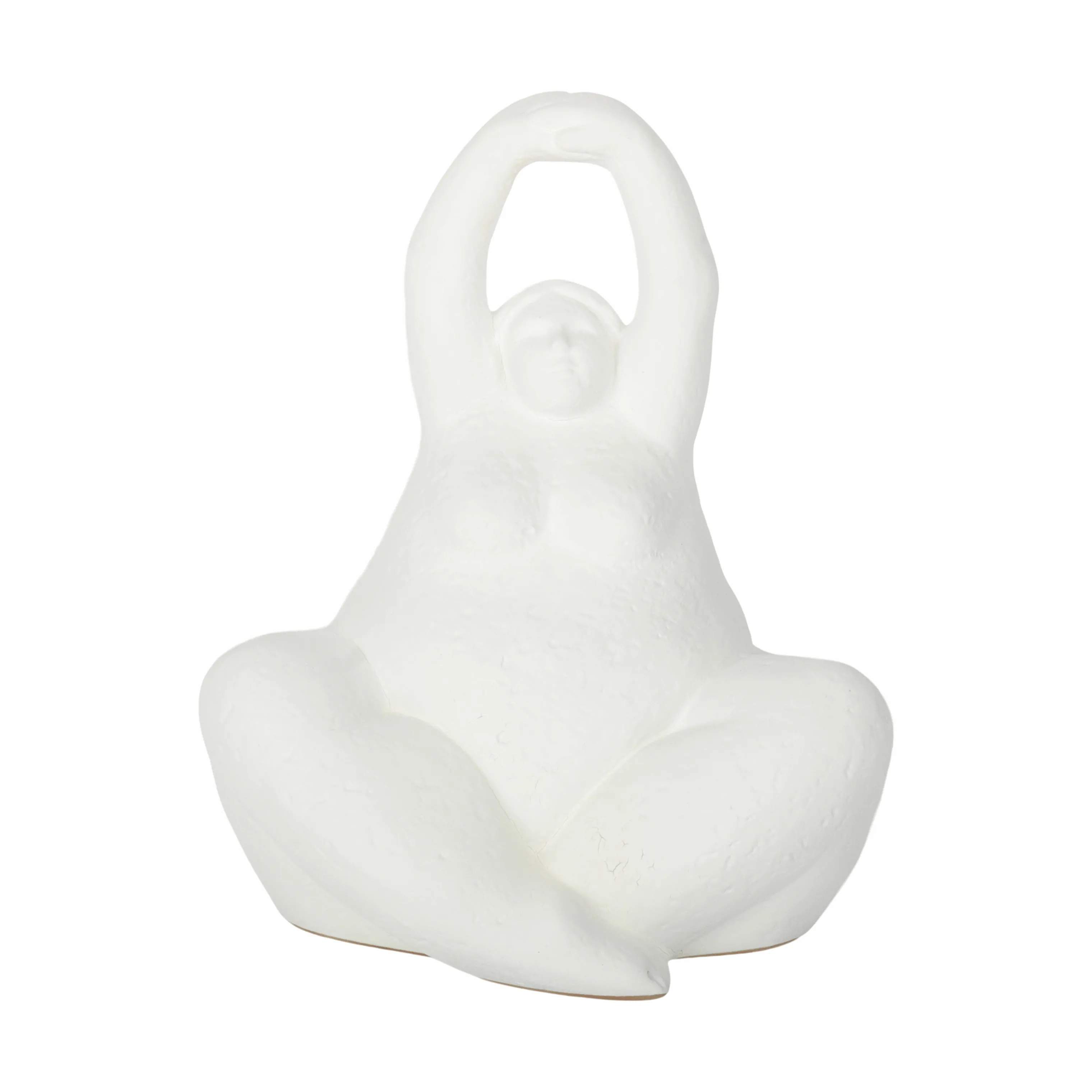 Figur - Siddende Kvinde, hvid, large