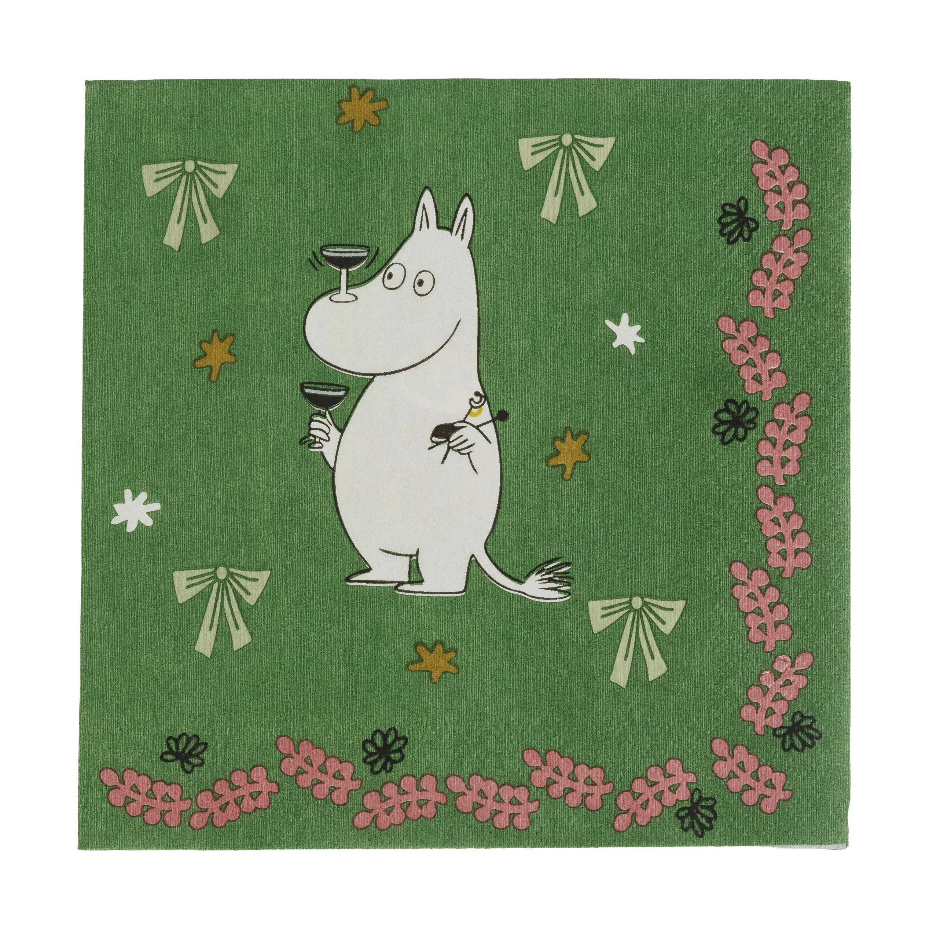Moomin Arabia Papirservietter Gift of Love Serviet - 20 stk. i Grøn, 2