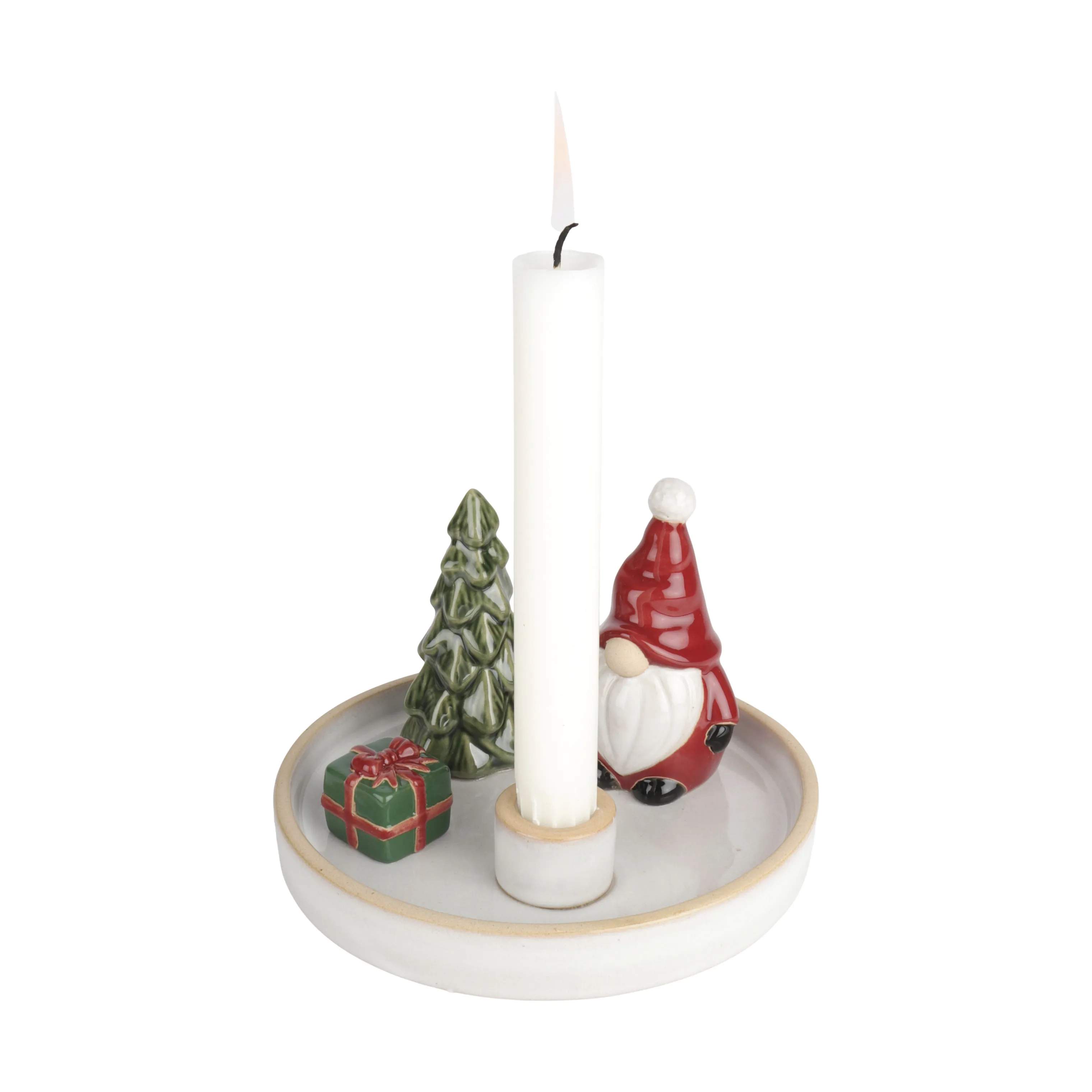 Casa Christmas Lysdekoration Lysestagefad i Hvid/multi, 1