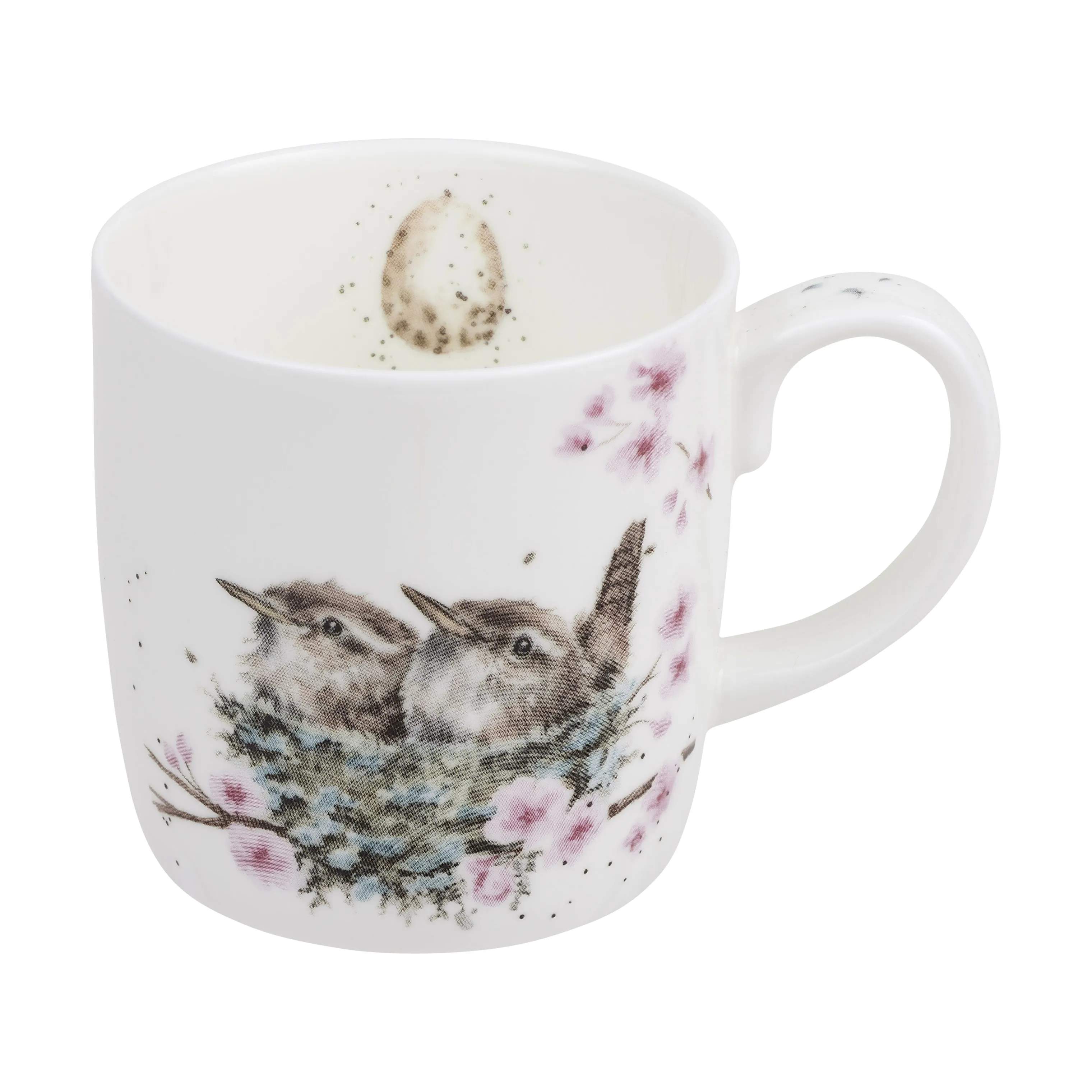 Royal Worcester Krus og kopper med hank Wrendale Krus - Feather nest i Gærdesmutter, 1