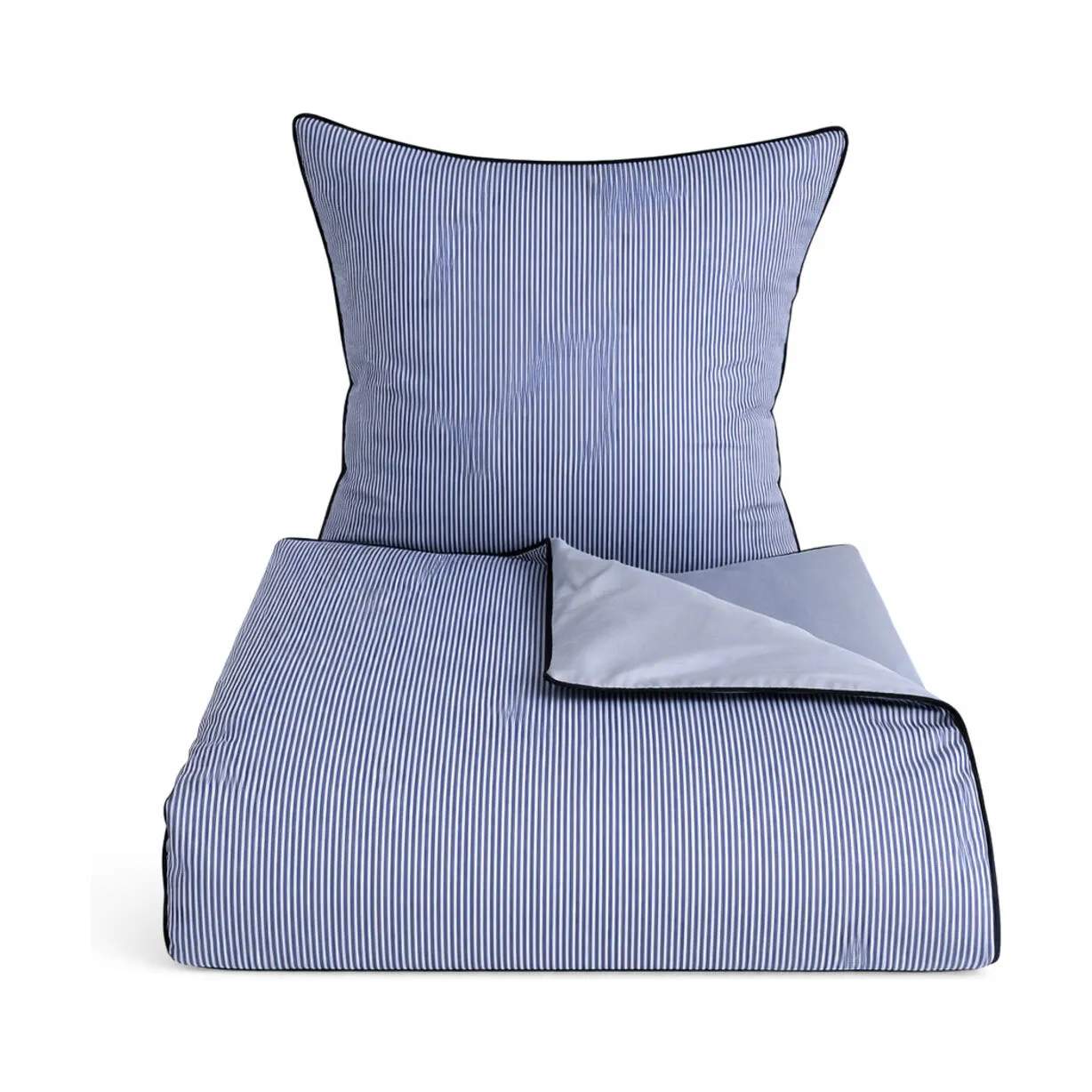 omhu Sengetøj Pin Stripe Sengetøj i Ocean/Sky, B140 x L220 cm, 1
