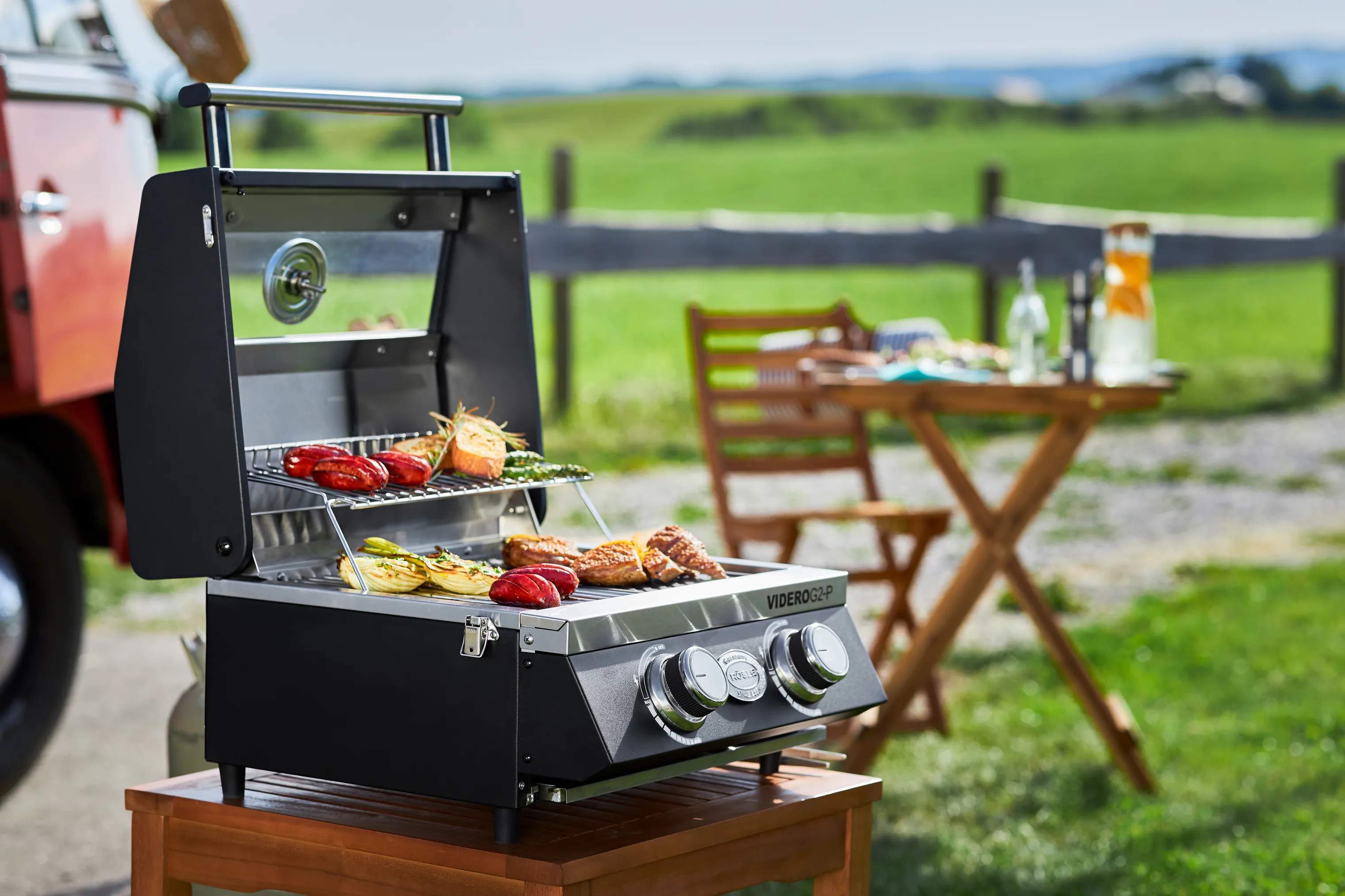 RÖSLE Gasgrill Videro Gasgrill G2-P i Sort, 3
