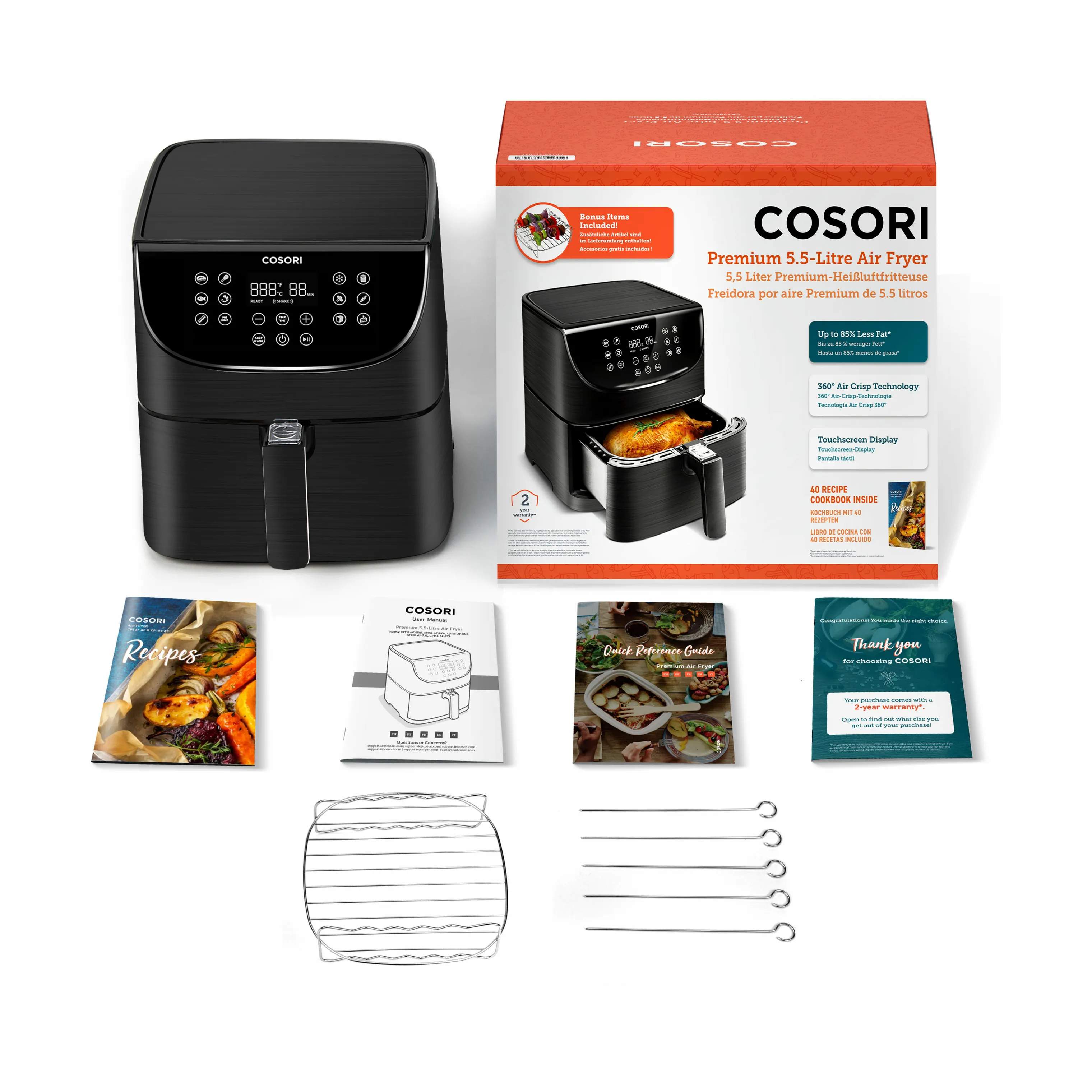 Cosori Airfryers Premium Airfryer i Sort, 4