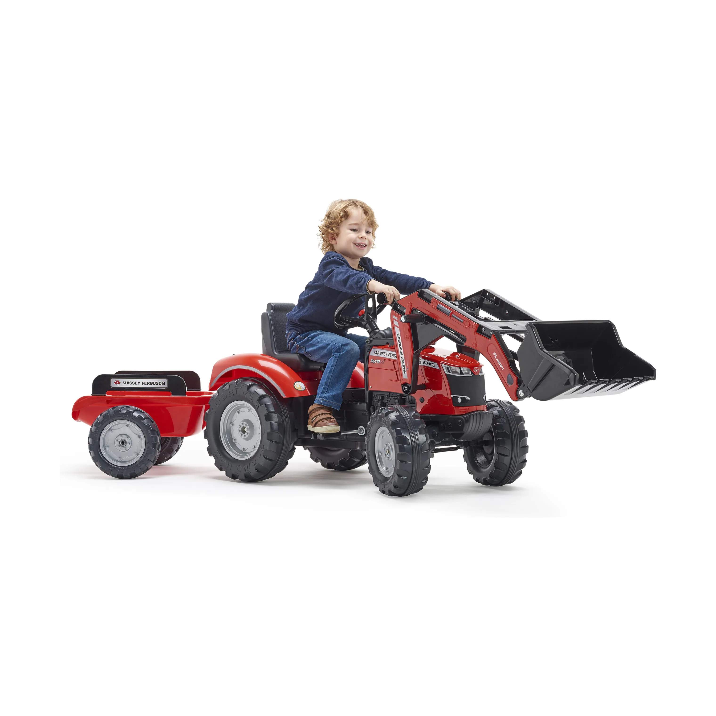 FALK Øvrig udeleg Massey Ferguson pedaltraktor i Rød, 4