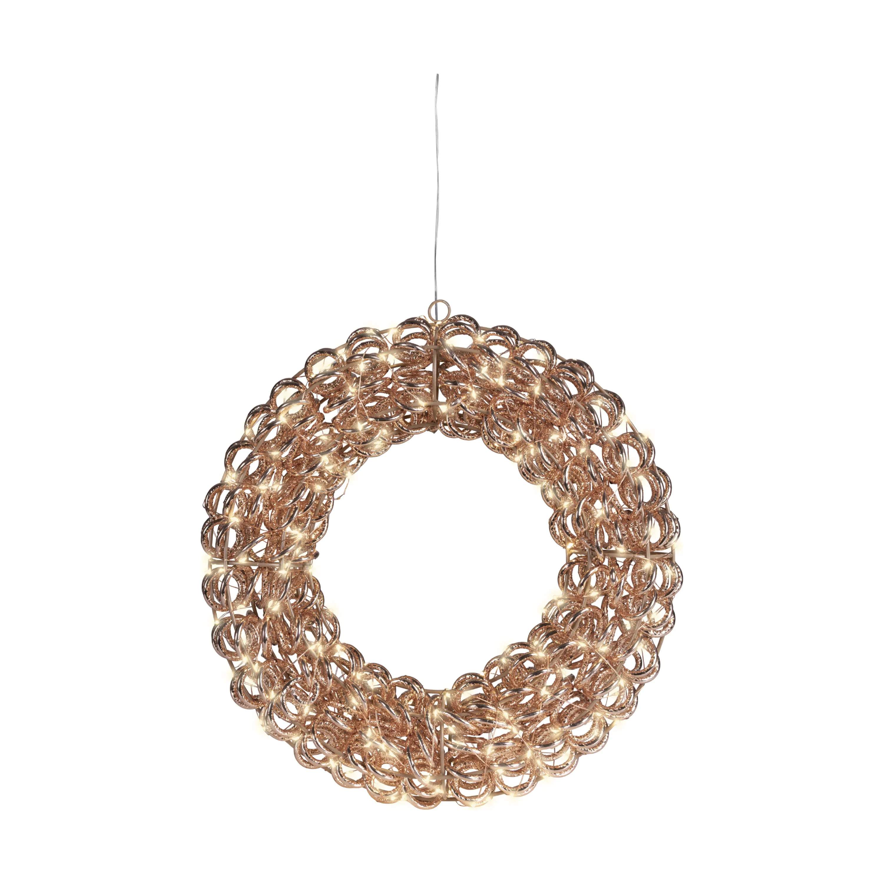 Casa Christmas Øvrigt julepynt LED Krans i Rosegold, 38 cm, 1
