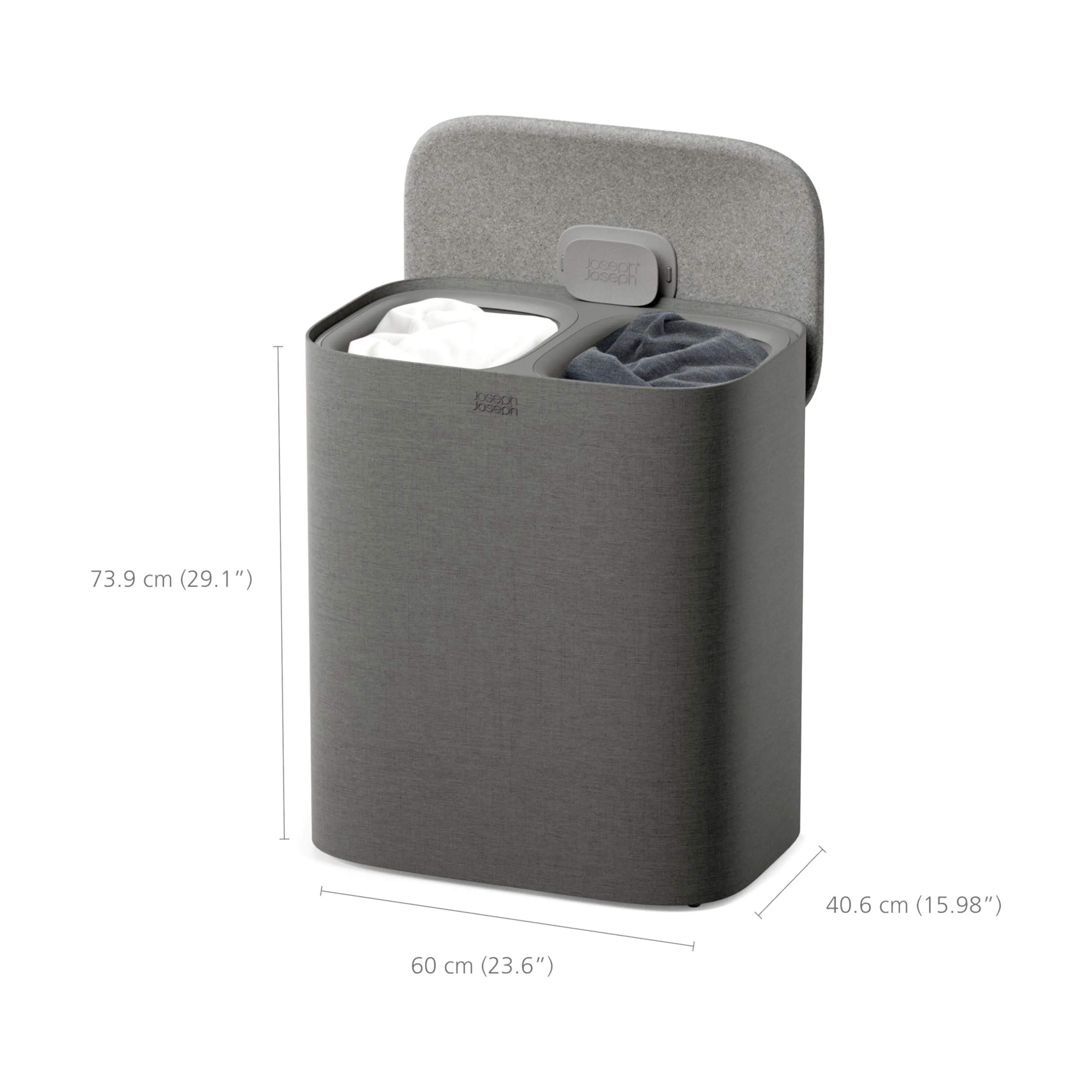 Joseph Joseph Vasketøjskurve Tota Vaskekurv i Forest Grey, 90 L, 4