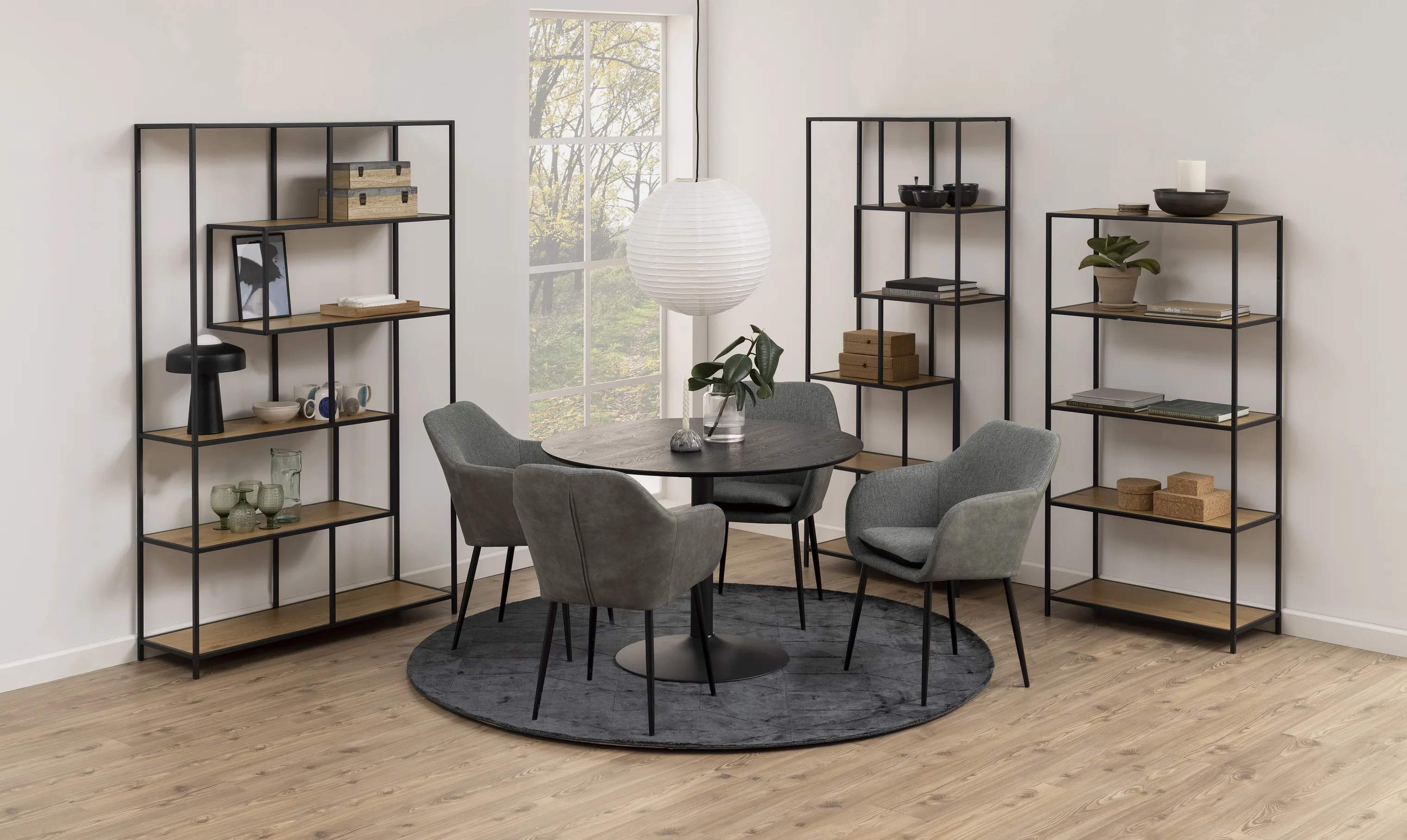 CASA Living Reoler og tilbehør Seaford Reol i Natur/sort, 114 cm, 3