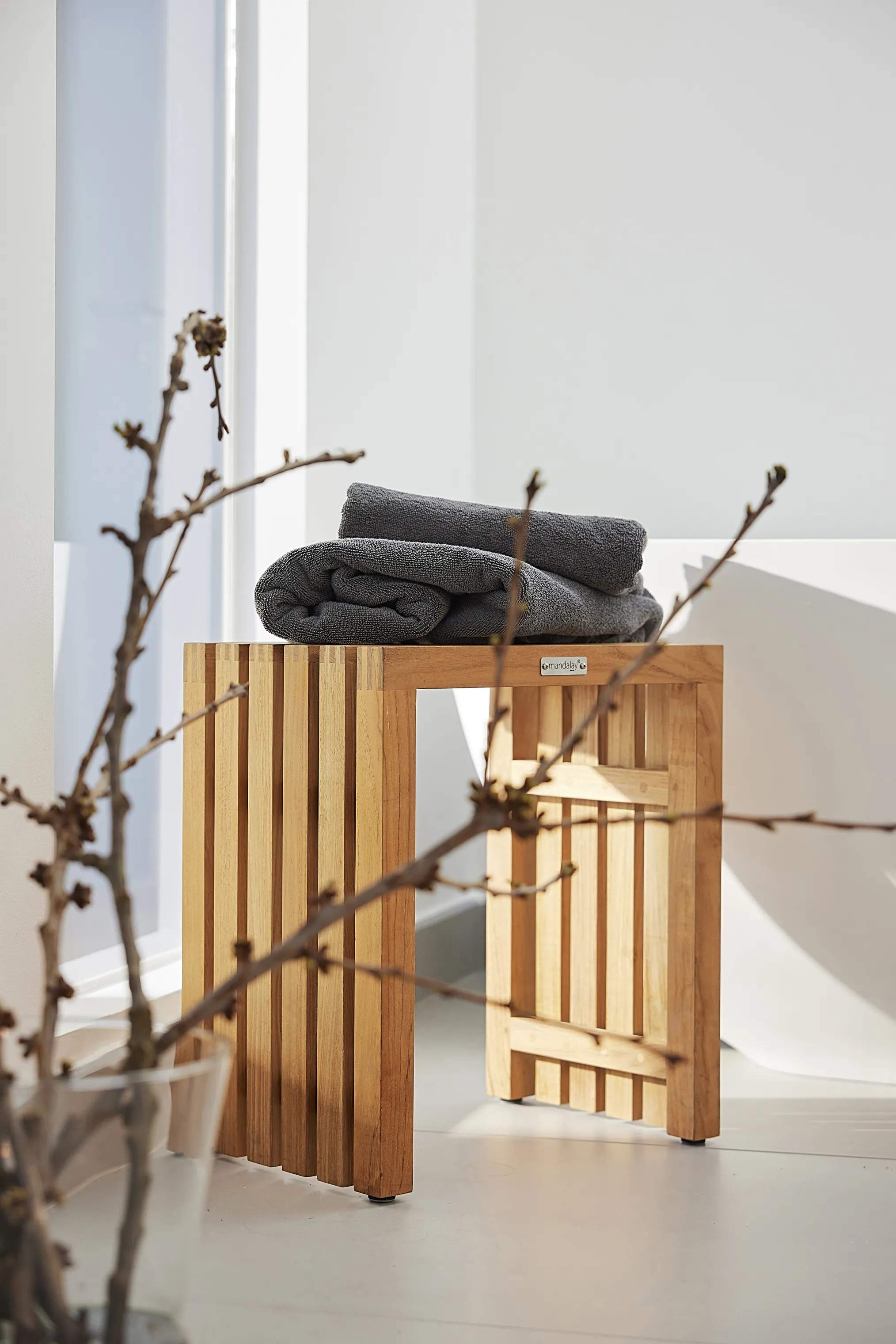 Mandalay Loungestole Langelinie Skammel uden hylde i Teak, 2