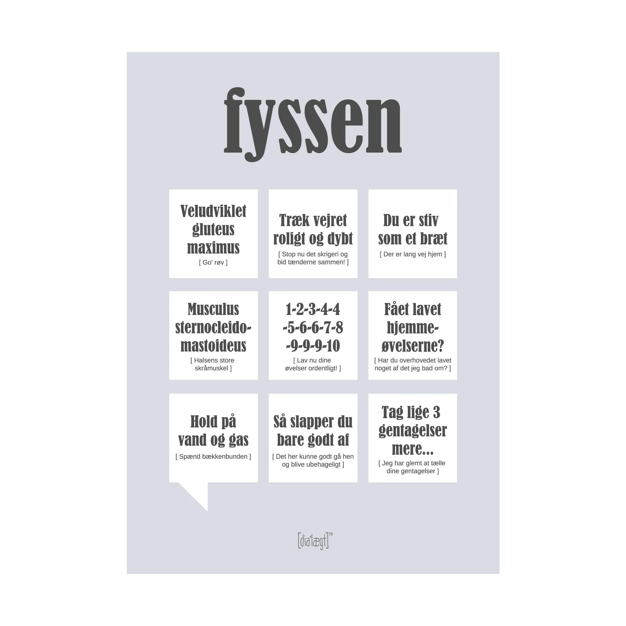 Plakat - Fyssen, lysegrå/hvid, large
