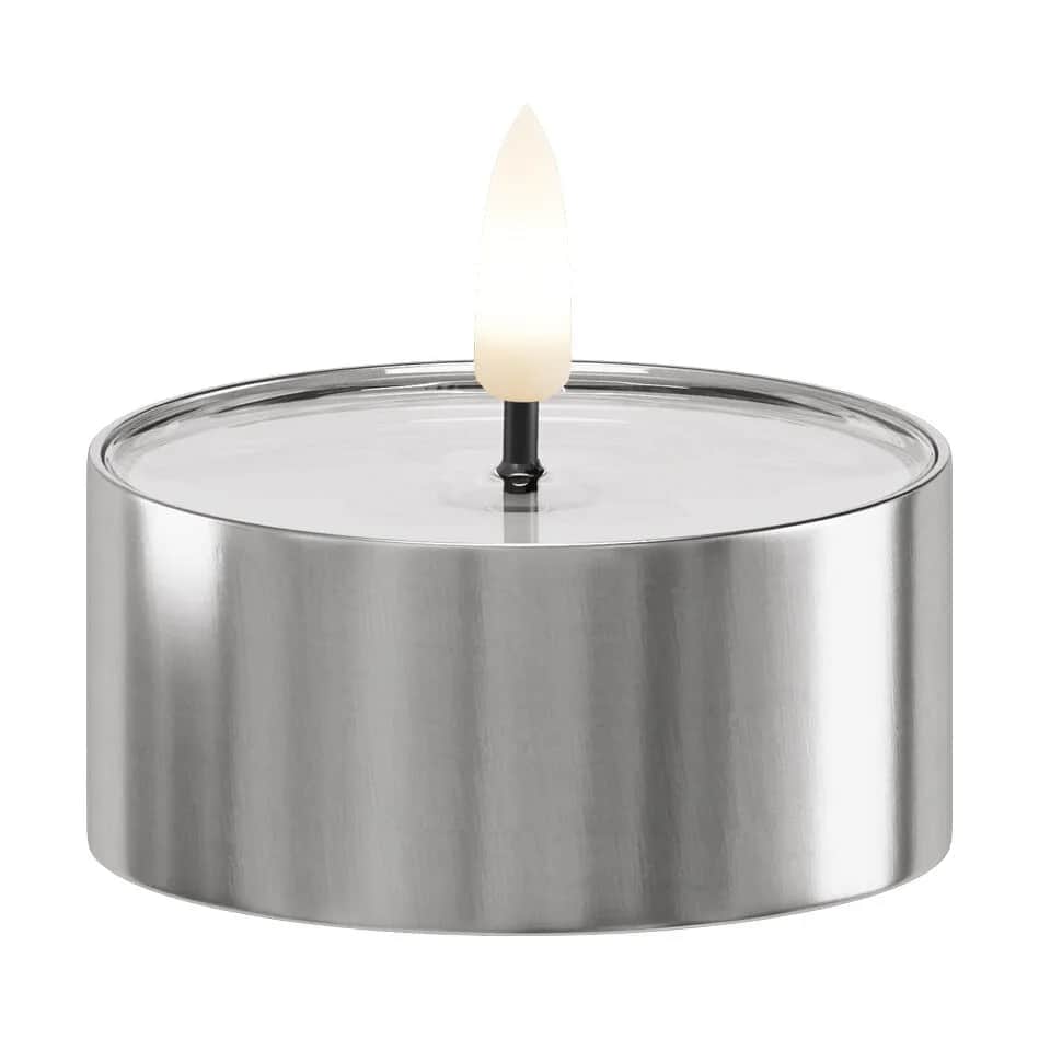 Deluxe Homeart LED-lys Udendørs LED Fyrfadslys - 2 stk. i Sølvfarvet, 6,5 cm, 4