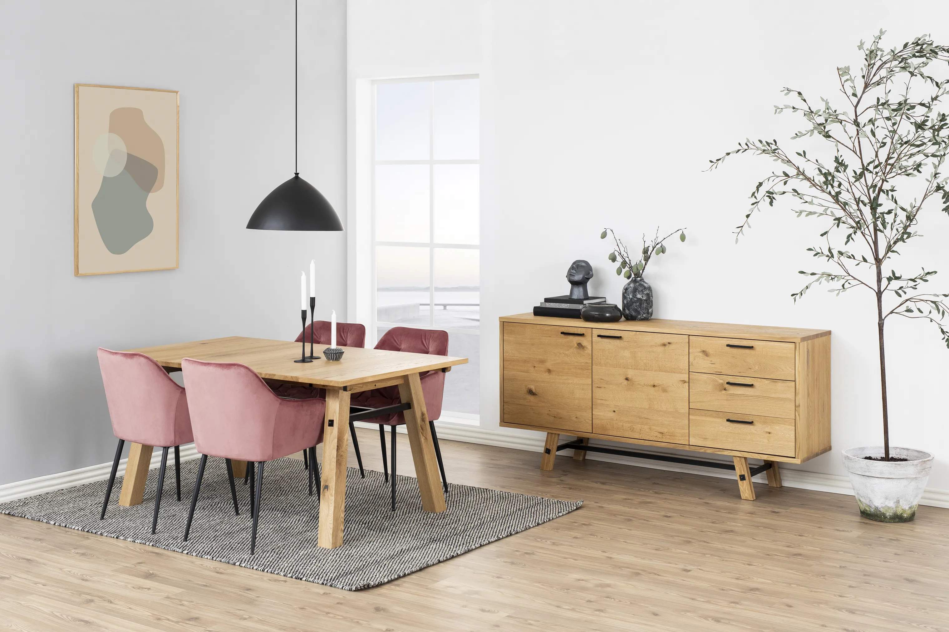 CASA Living Spisebordsstole Brooke Spisebordsstol - 2 stk. i koral/sort, 2