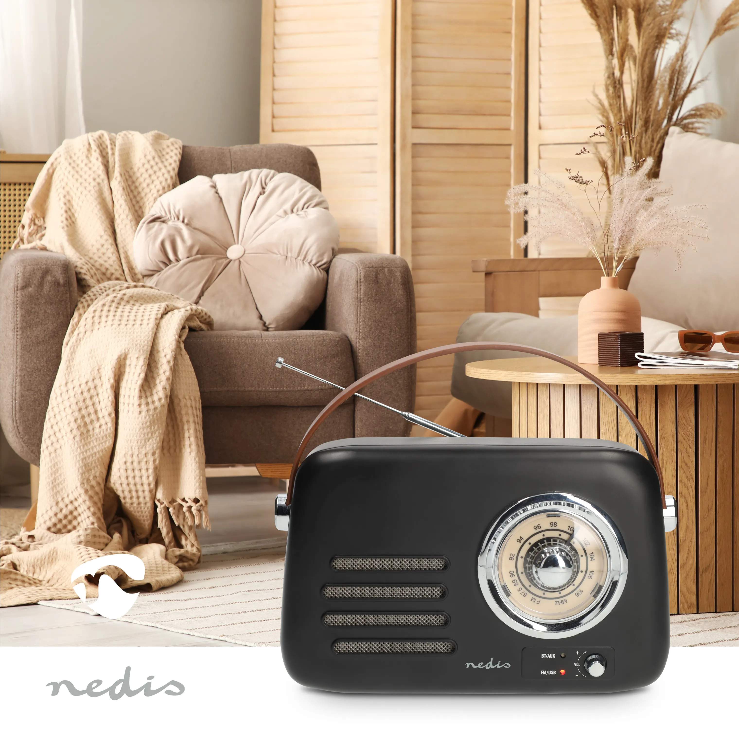 Nedis Højtalere FM Radio i Sort, 2