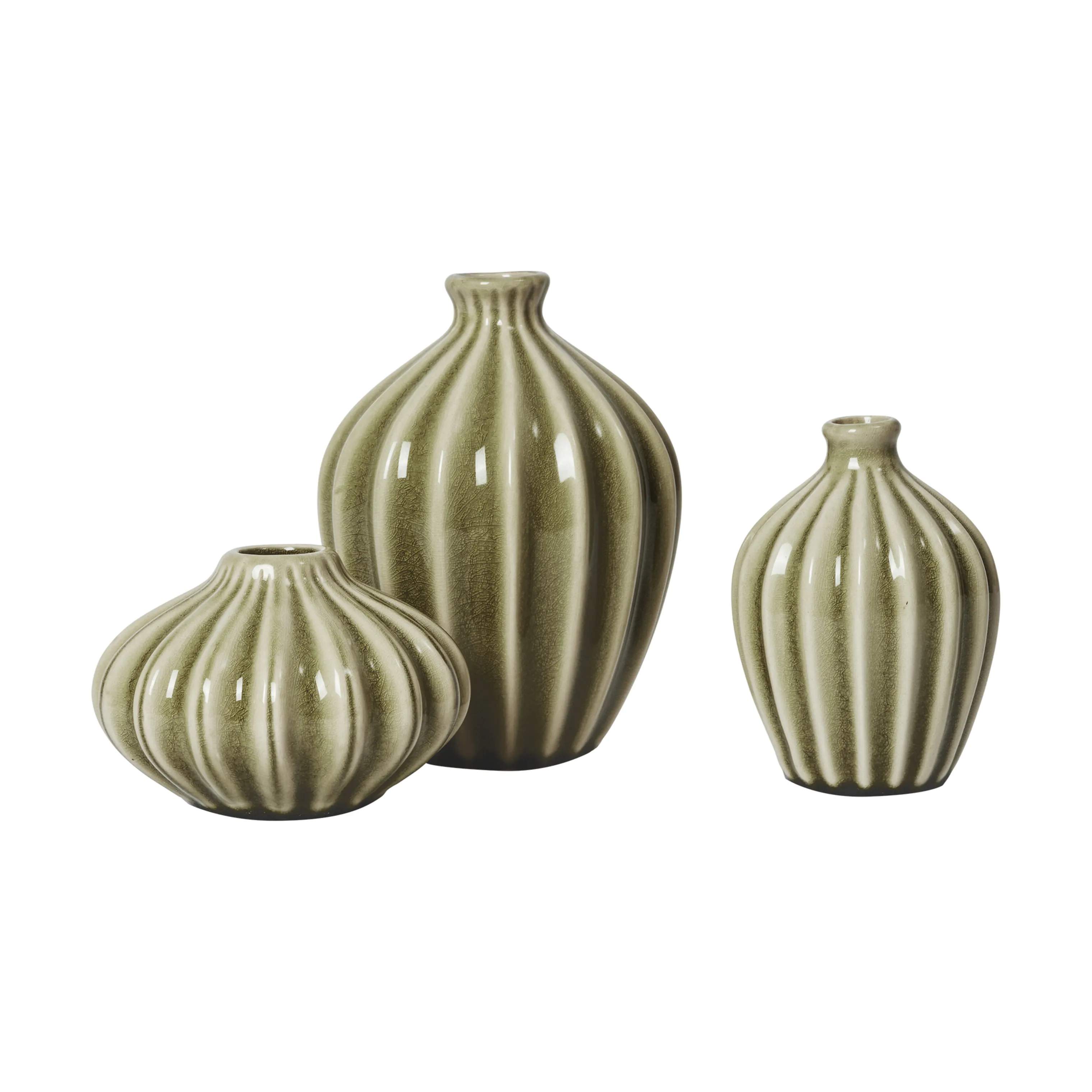 Broste Copenhagen Vaser Amalie Vase - 3 stk. i Grøn, 1