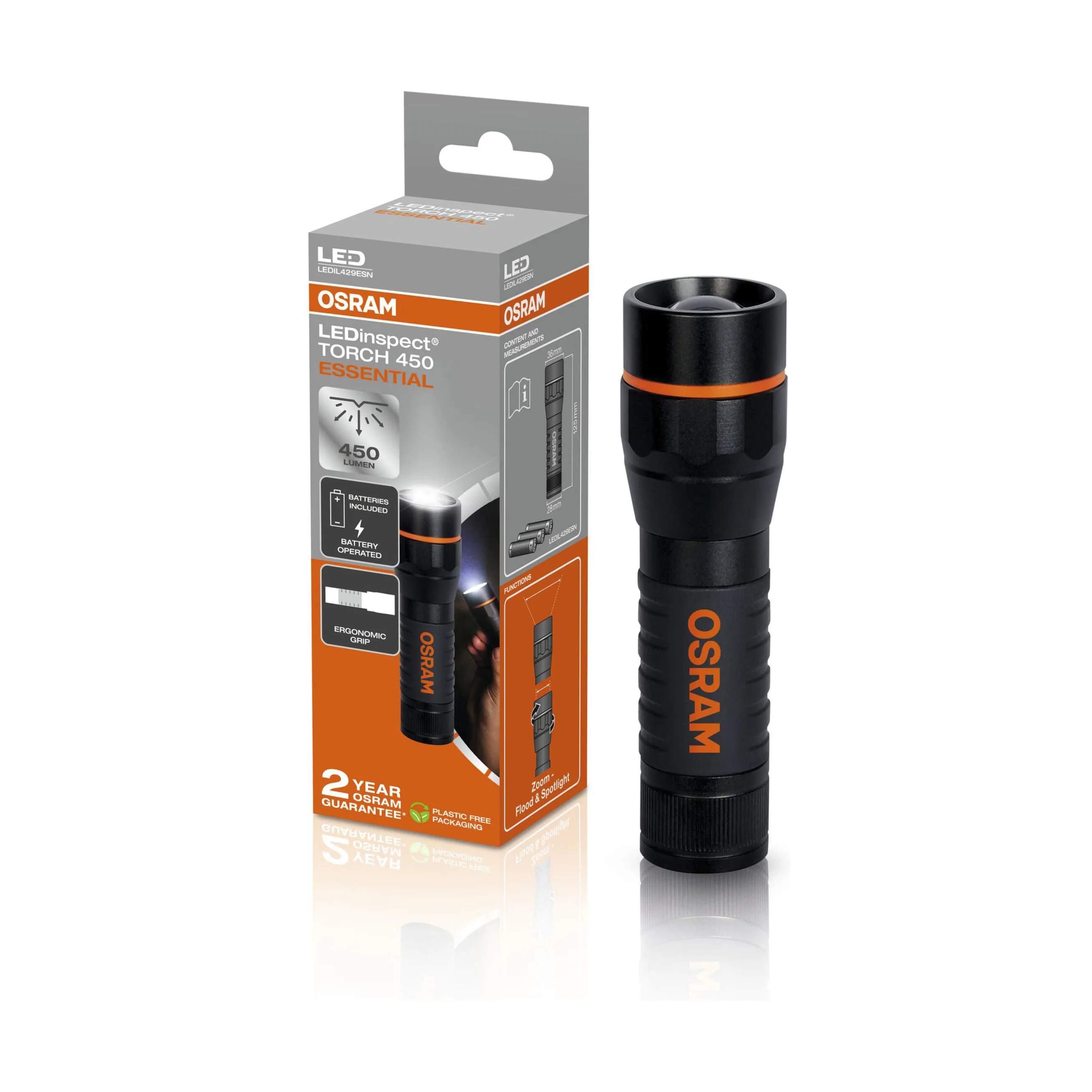 OSRAM Lommelygter LEDinspect Lommelygte i Sort, 12,5 cm, 2