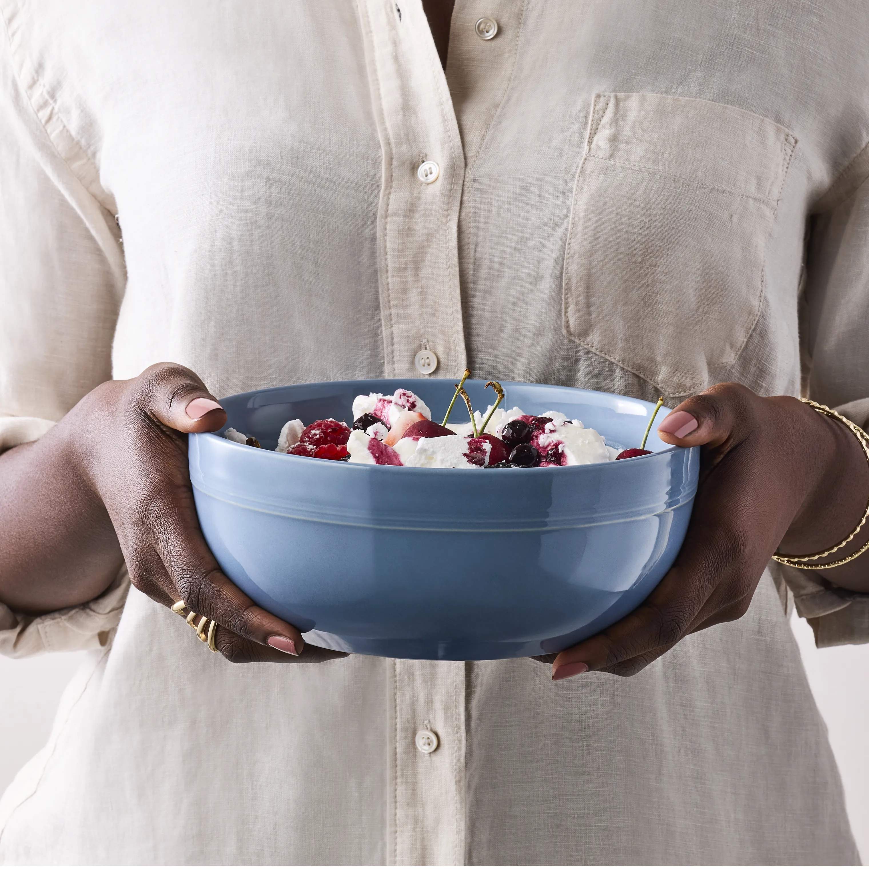 Le Creuset Serveringsskåle Coupe Collection Coupe Serveringsskål i Chambray, 2