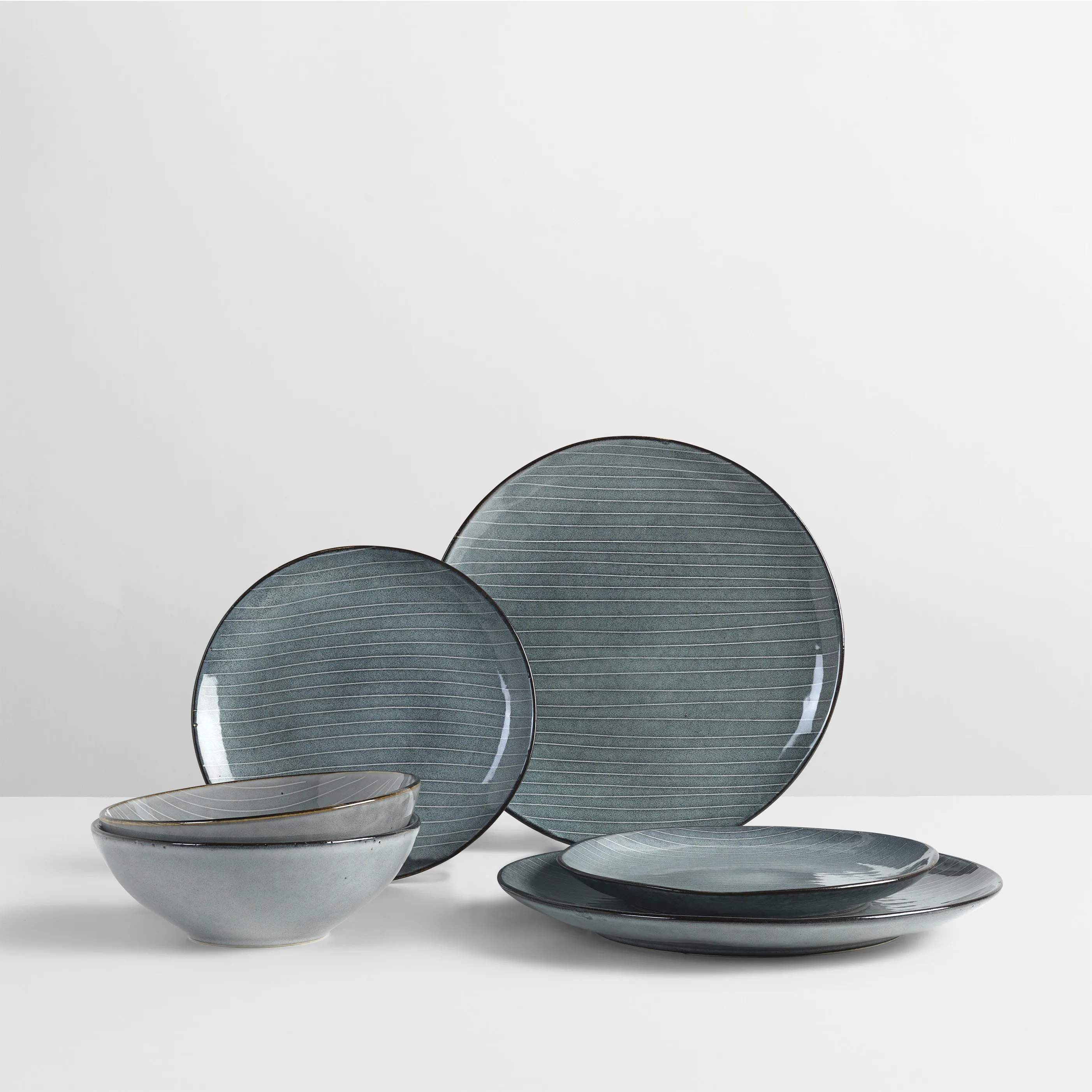 Broste Copenhagen Middagstallerkener Nordic Sea Middagssæt - 6 dele i Soft Blue, 2