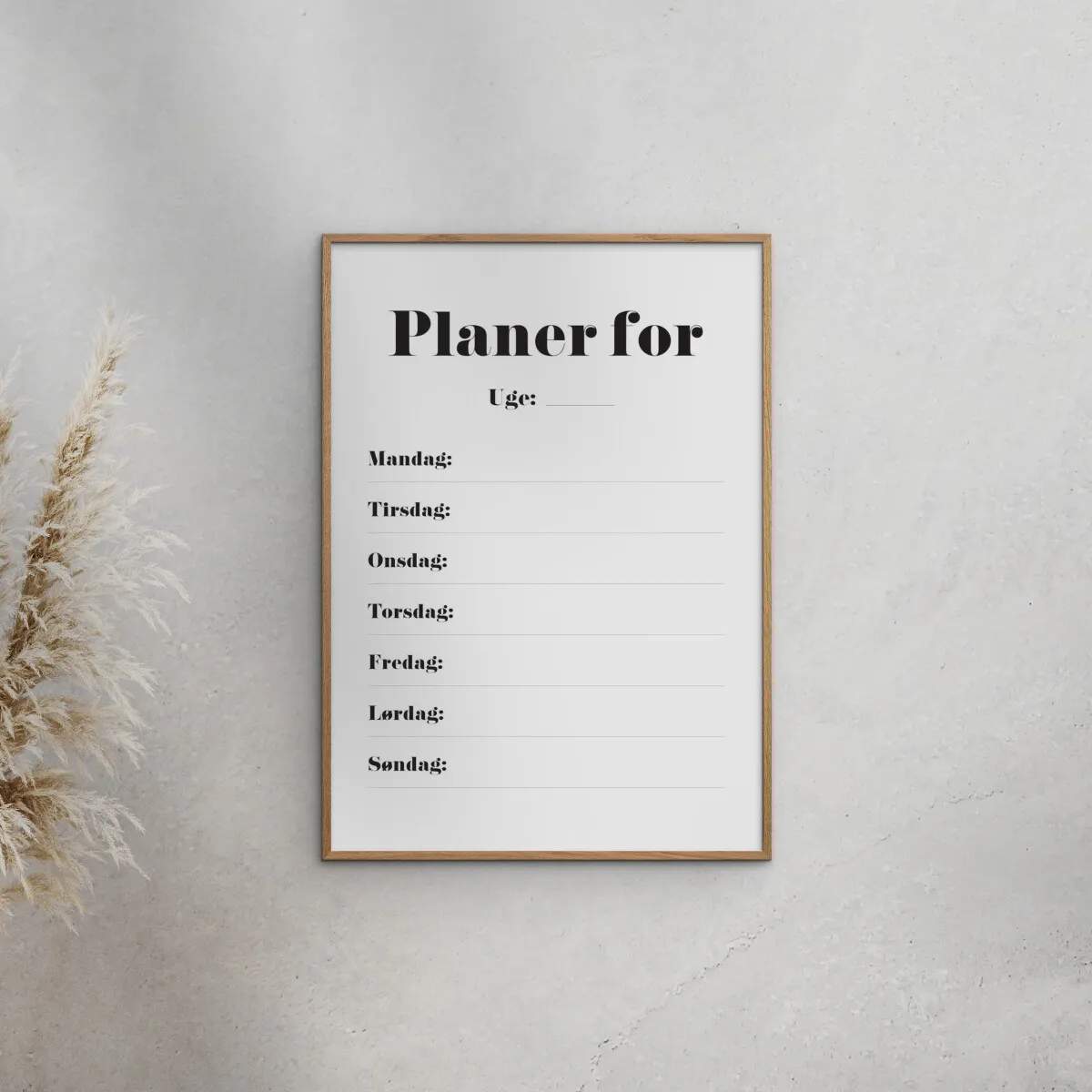 Poster&Frame Plakater Plakat - Ugeplan i B50 x L70 cm, 2