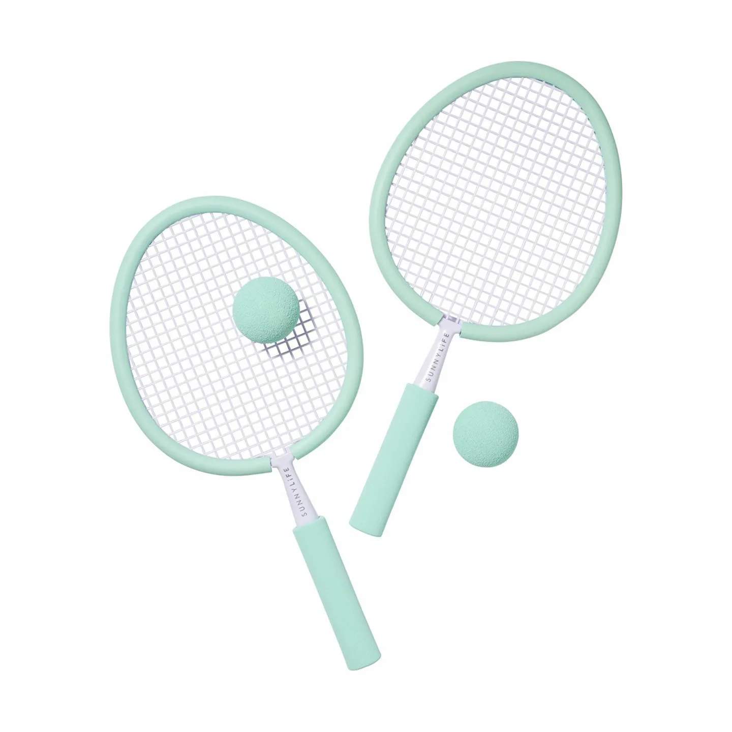 Tennissæt, grøn/hvid, large