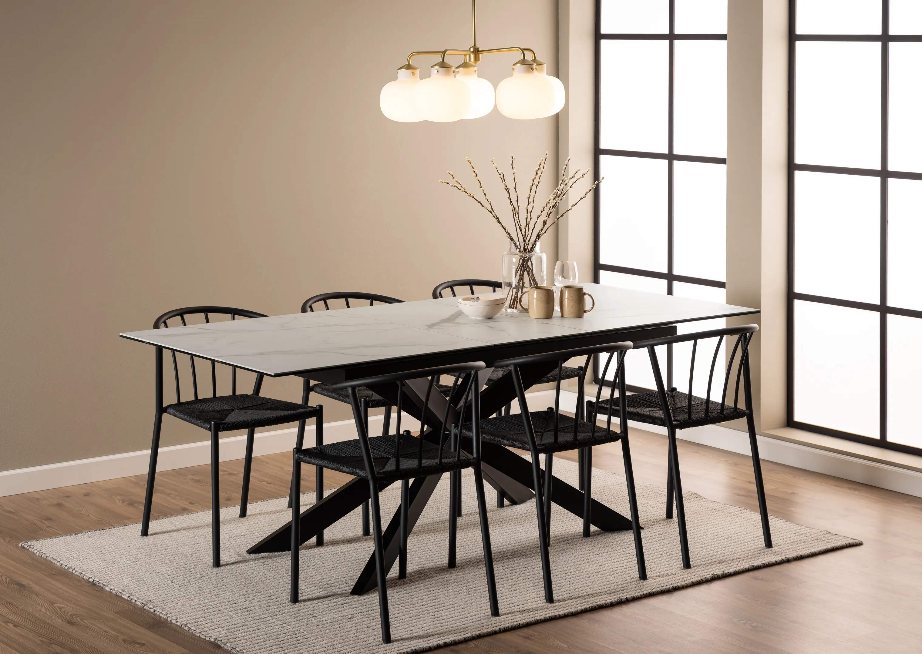 CASA Living Spiseborde Irwine Spisebord i Hvid, H76 x B210 x L90 cm, 2