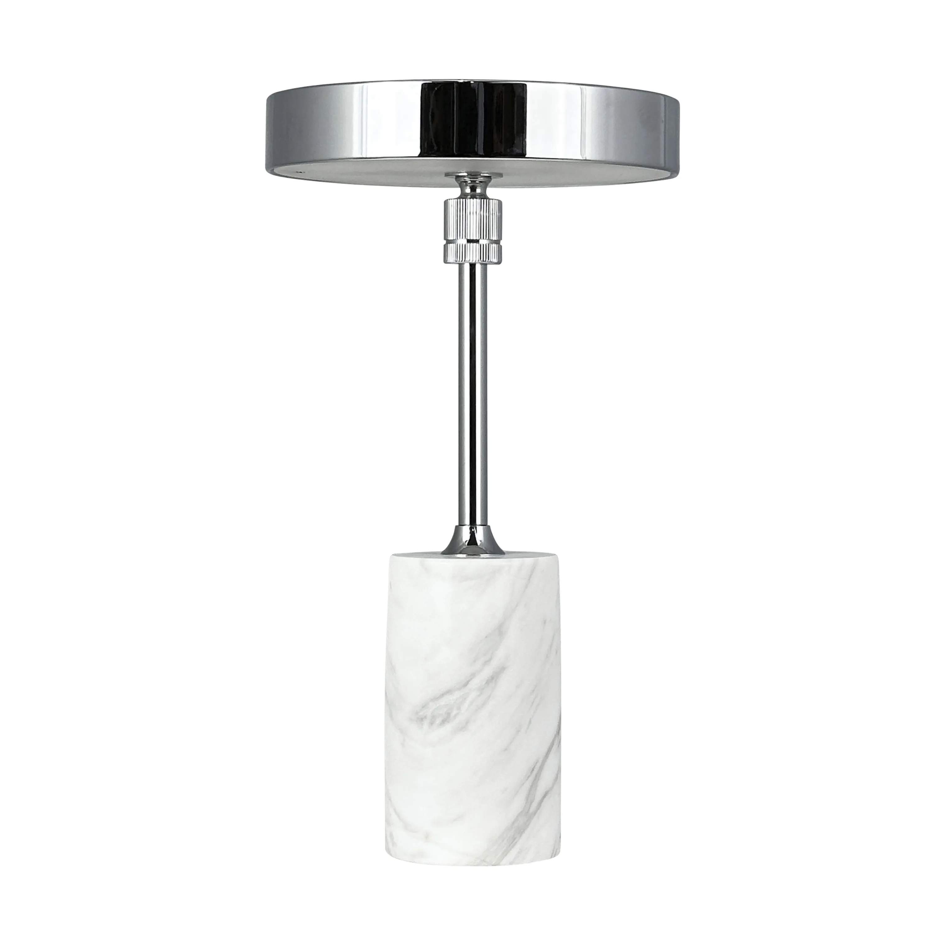 Dyberg Larsen Bordlamper Starlight Bordlampe i Krom/ Hvid marmor, 1