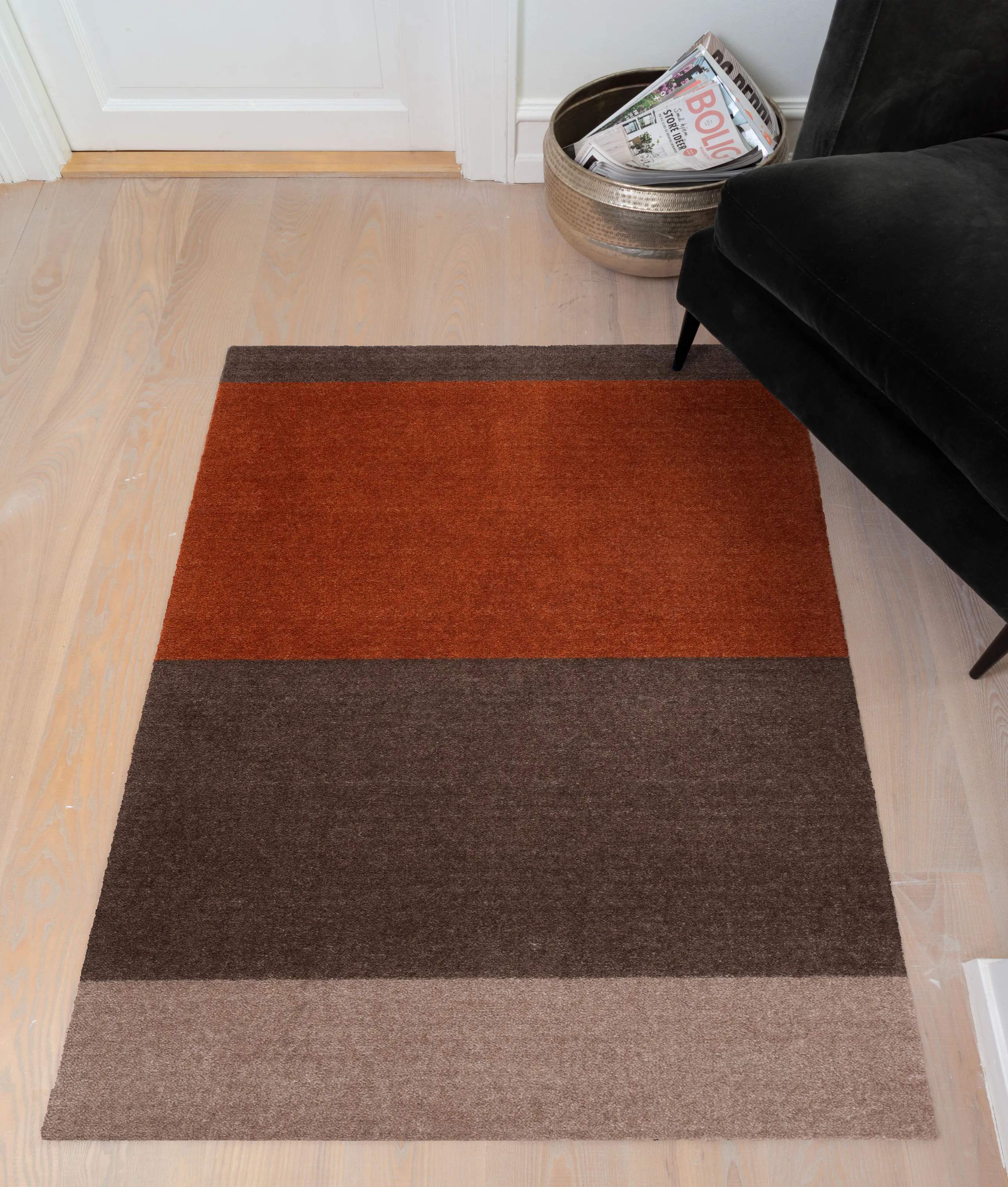 Tica Copenhagen Gulvtæpper Stripes Horisontal Gulvtæppe i Brun/terracotta, B90 x L130 cm, 3