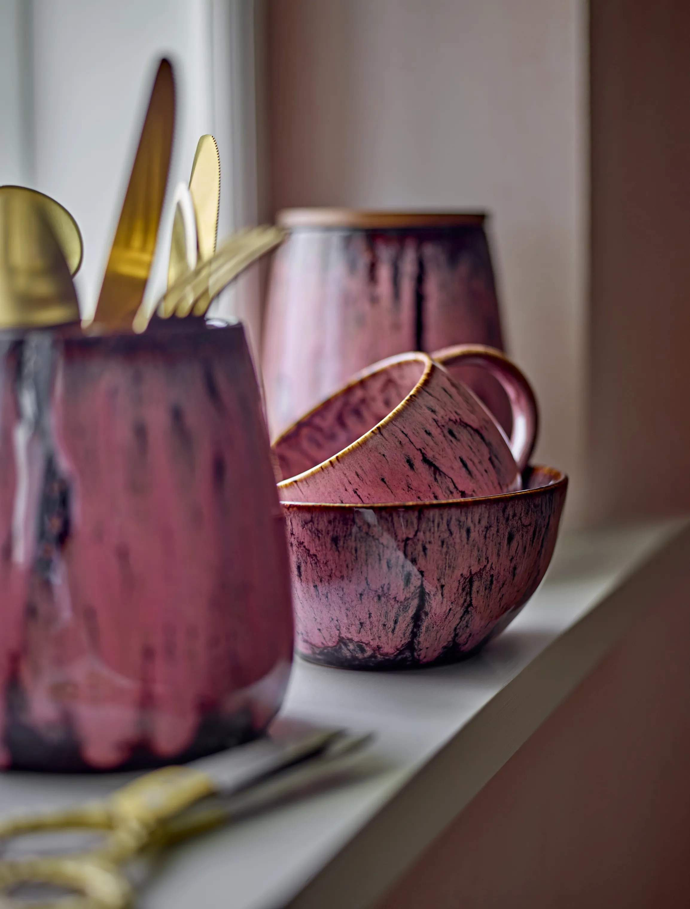 Creative Collection Krus og kopper med hank Rayen Krus - 4 stk. i Lyserød, 2