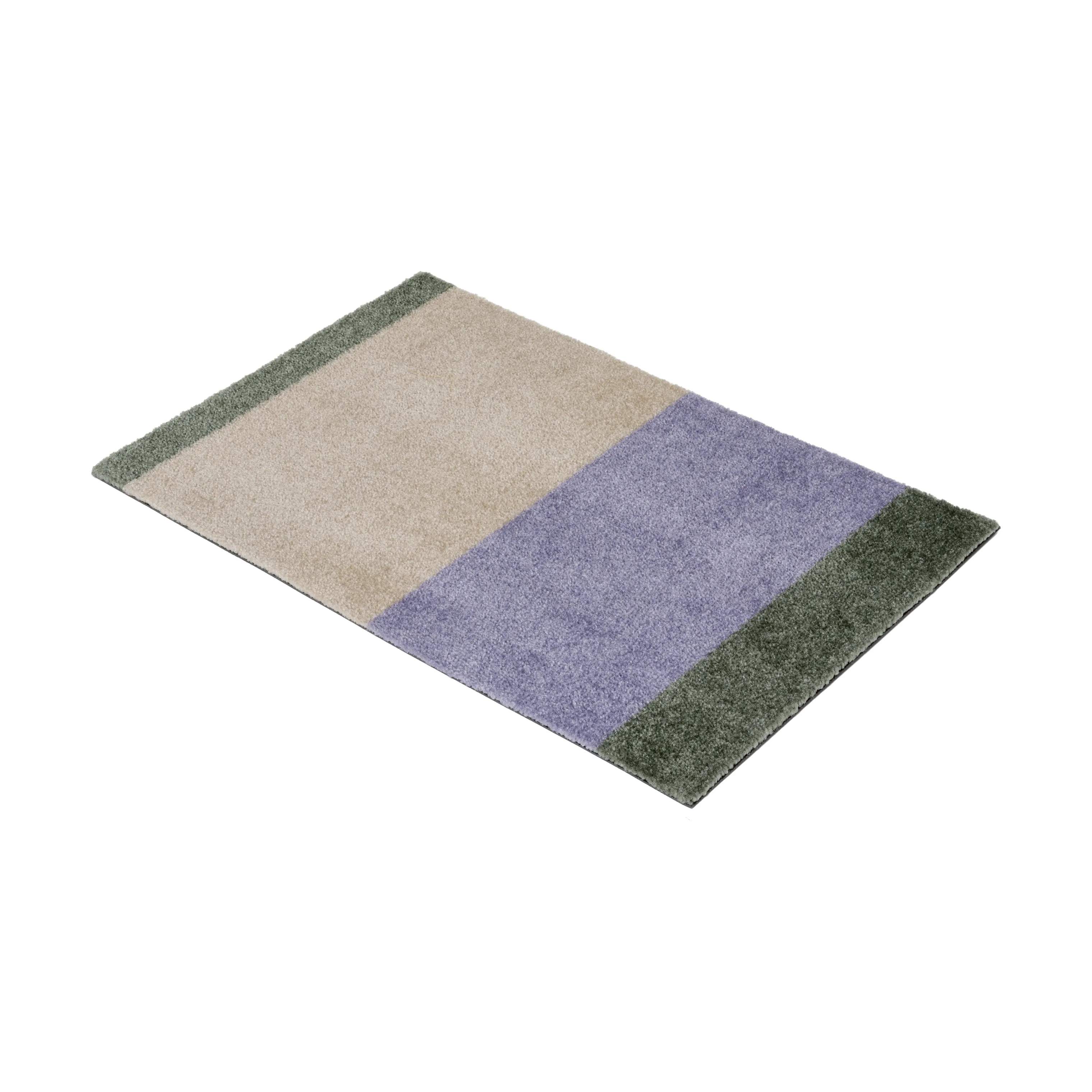 Tica Copenhagen Dørmåtter Stripes Horisontal Gulvmåtte i Lilla/Ivory/grøn, B40 x L60 cm, 4