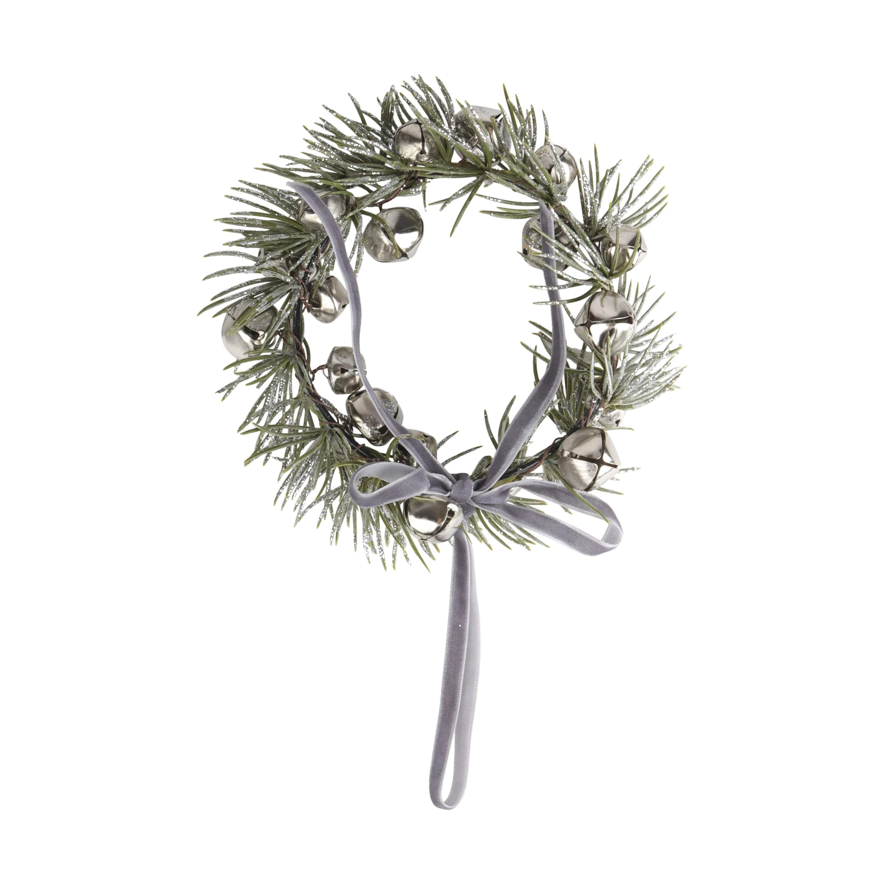 Casa Christmas Kunstige blomster Krans i grøn/sølv/blå, 1