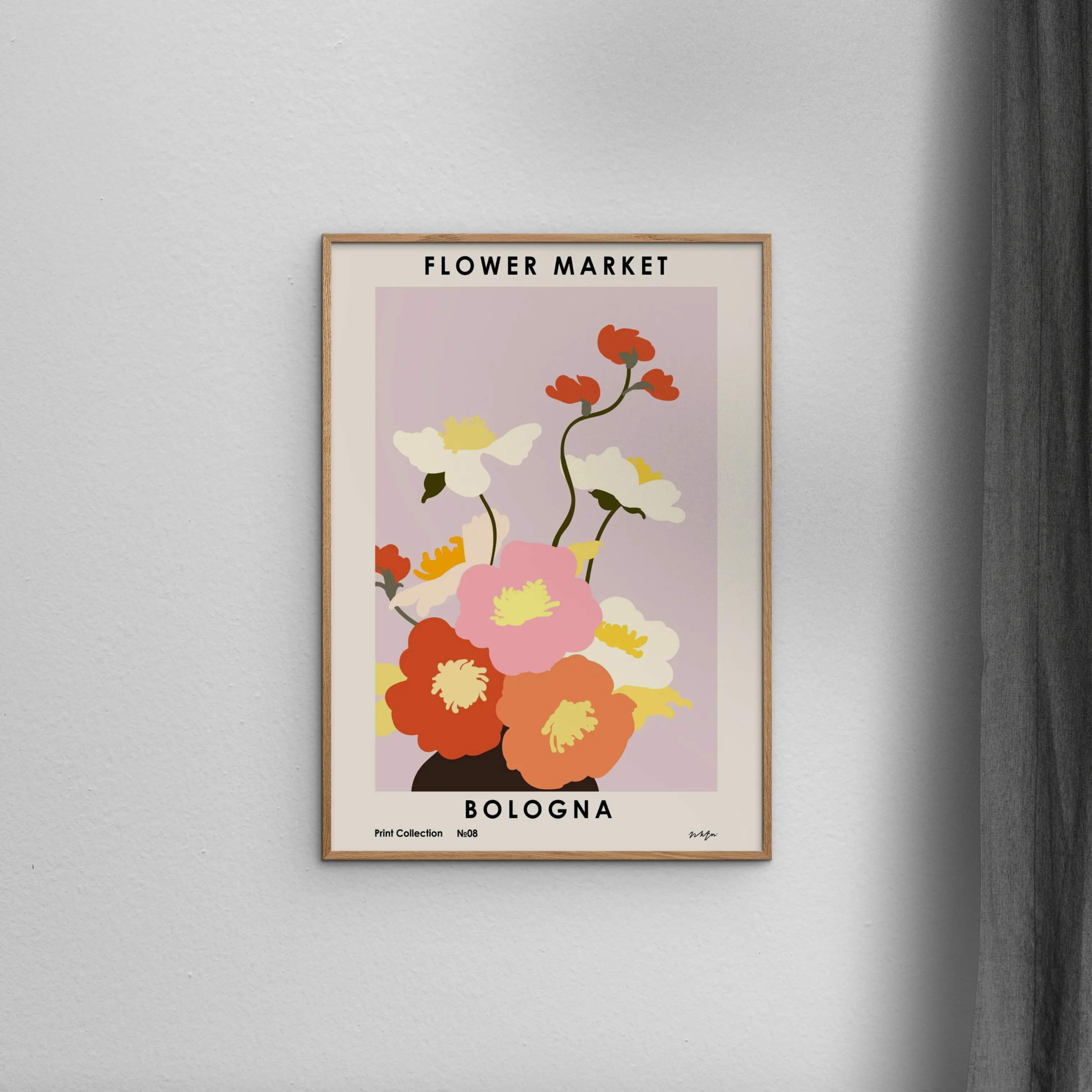 Poster&Frame Plakater Plakat - Flower Market i B50 x L70 cm, 3
