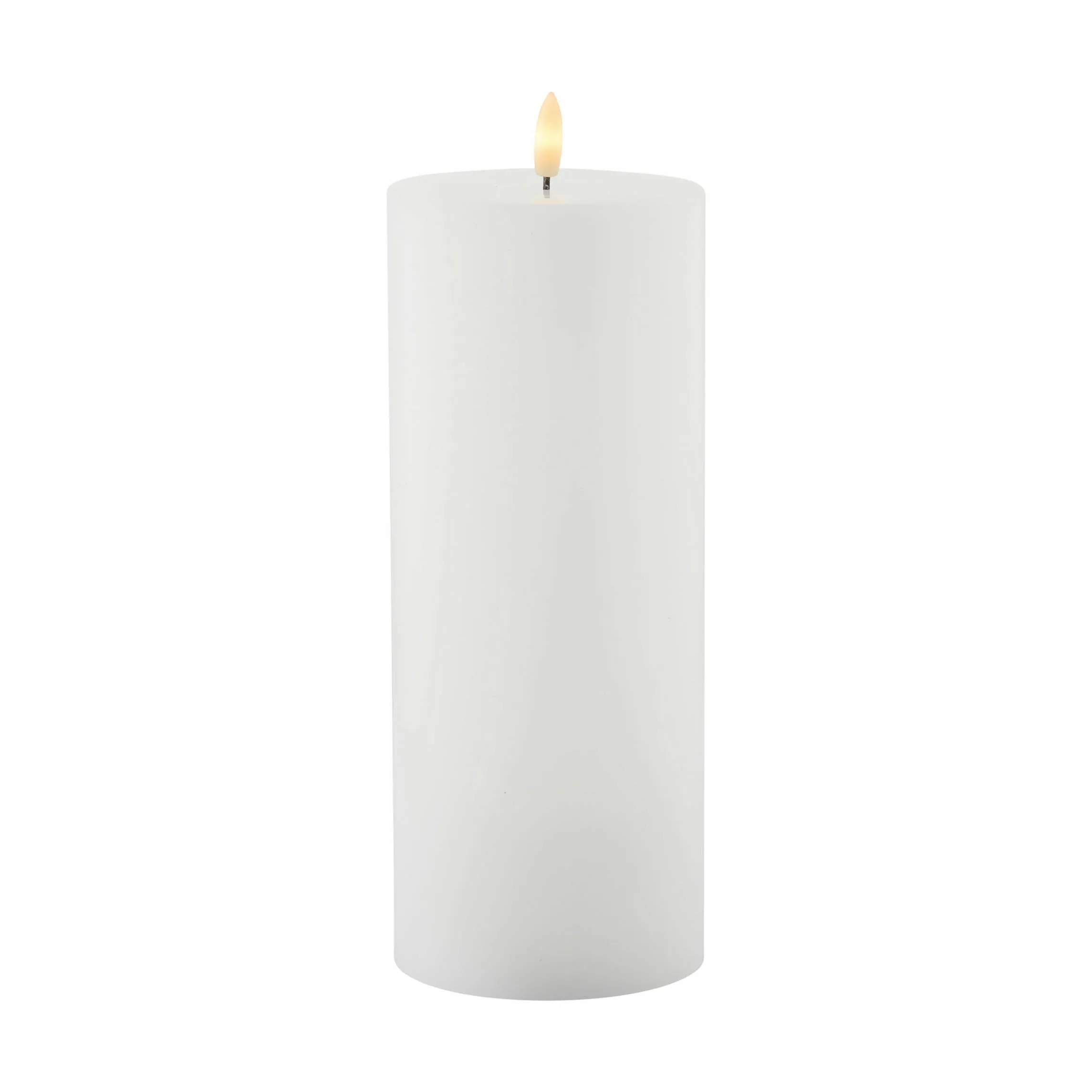 Sirius LED-lys Sille Genopladelig LED Bloklys i Hvid, H25 x Ø10 cm, 1