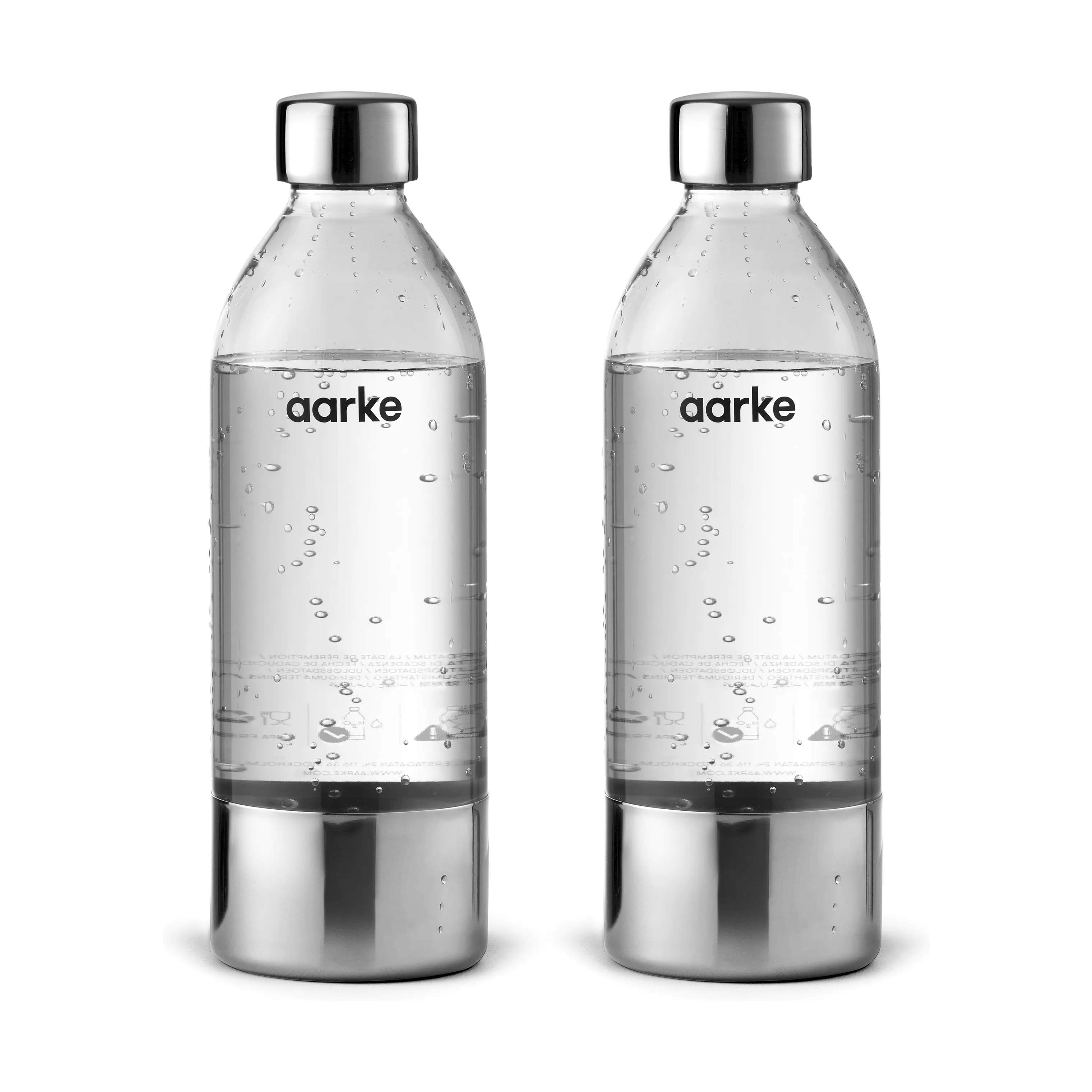 Carbonator Flaske - 2 stk, klar / stål, large