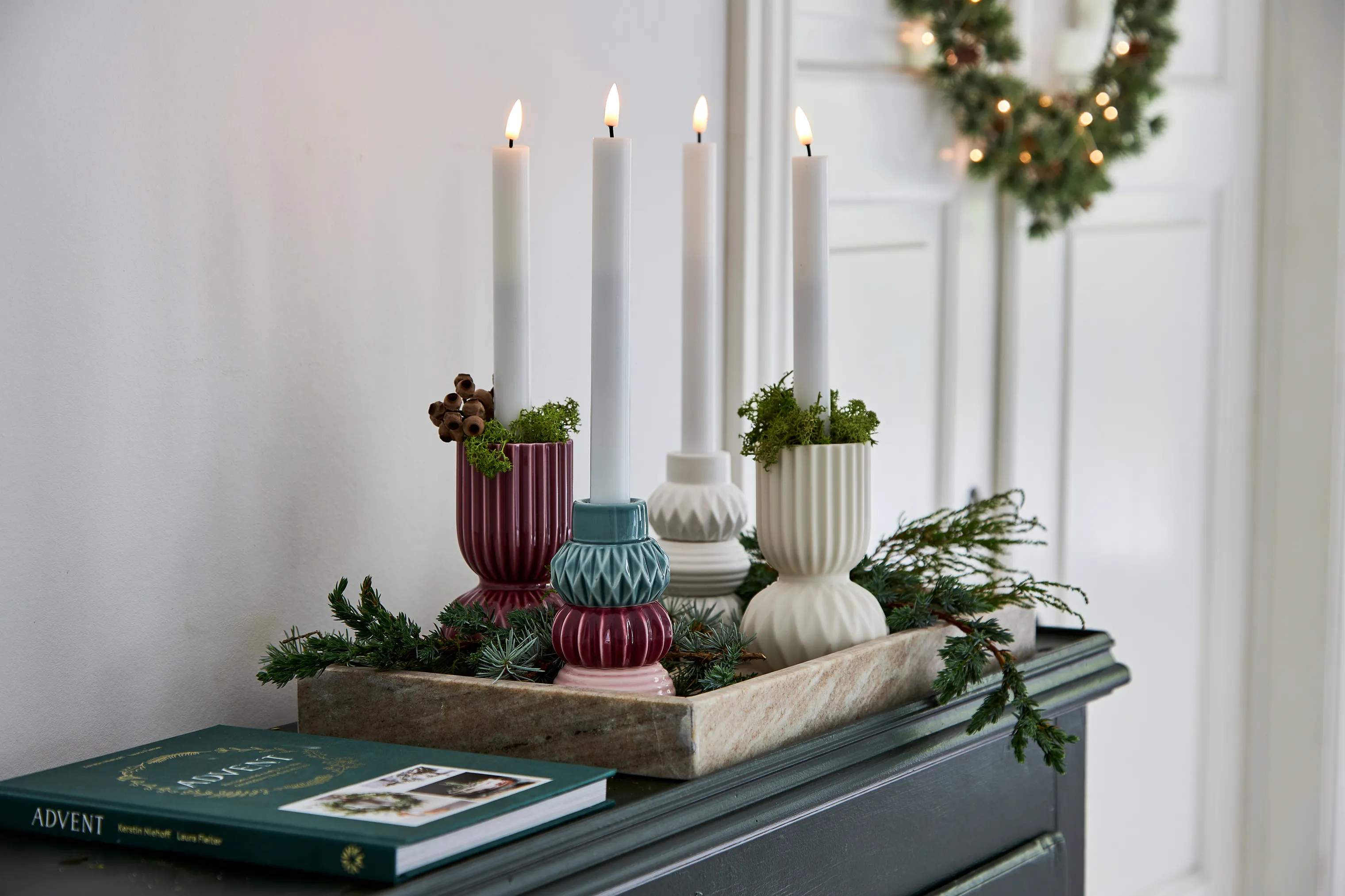Dottir Kronelysestage Samsurium Stabelbar Lysestage - 3 dele i Dark/powder/aubergine, 2