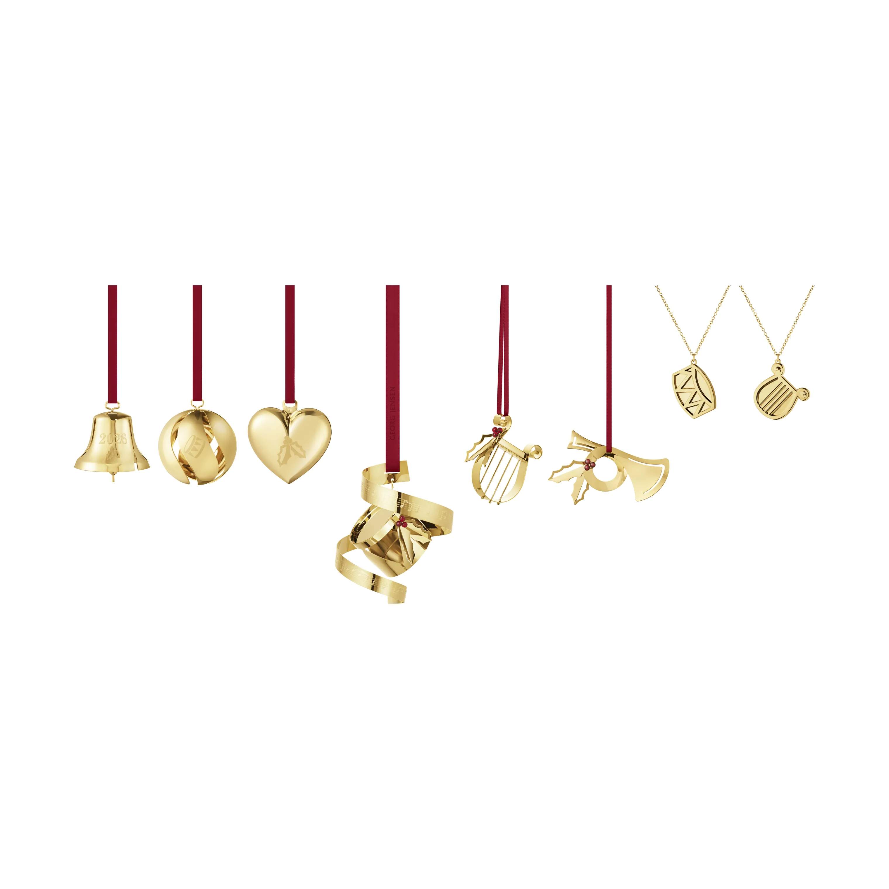 Georg Jensen Juleophæng Christmas Collectibles CC 2026 Juleornamentsæt - 8 stk. i Guldfarvet, 1