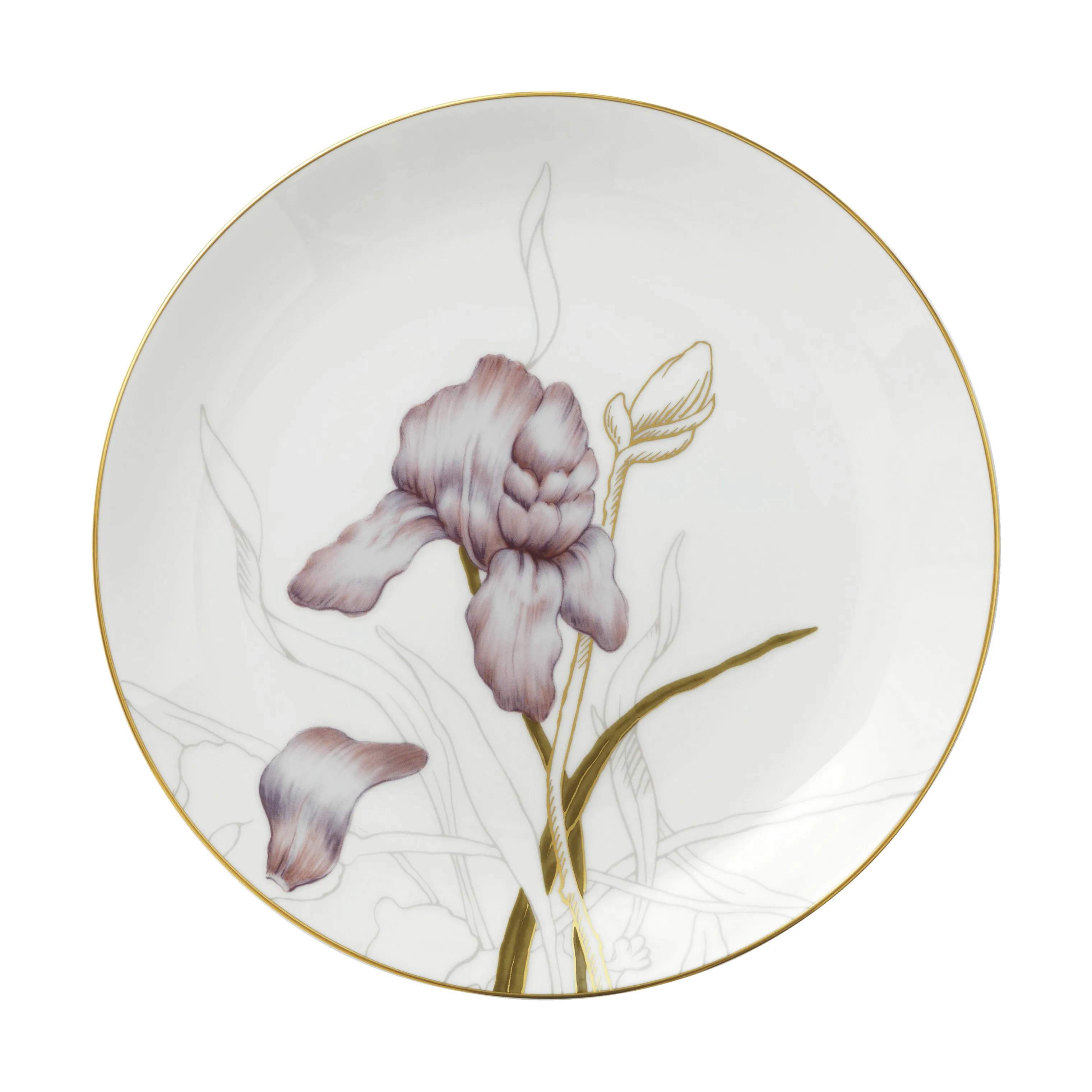 Royal Copenhagen Frokosttallerkener Flora Tallerken - Iris i Iris, 22 cm, 3