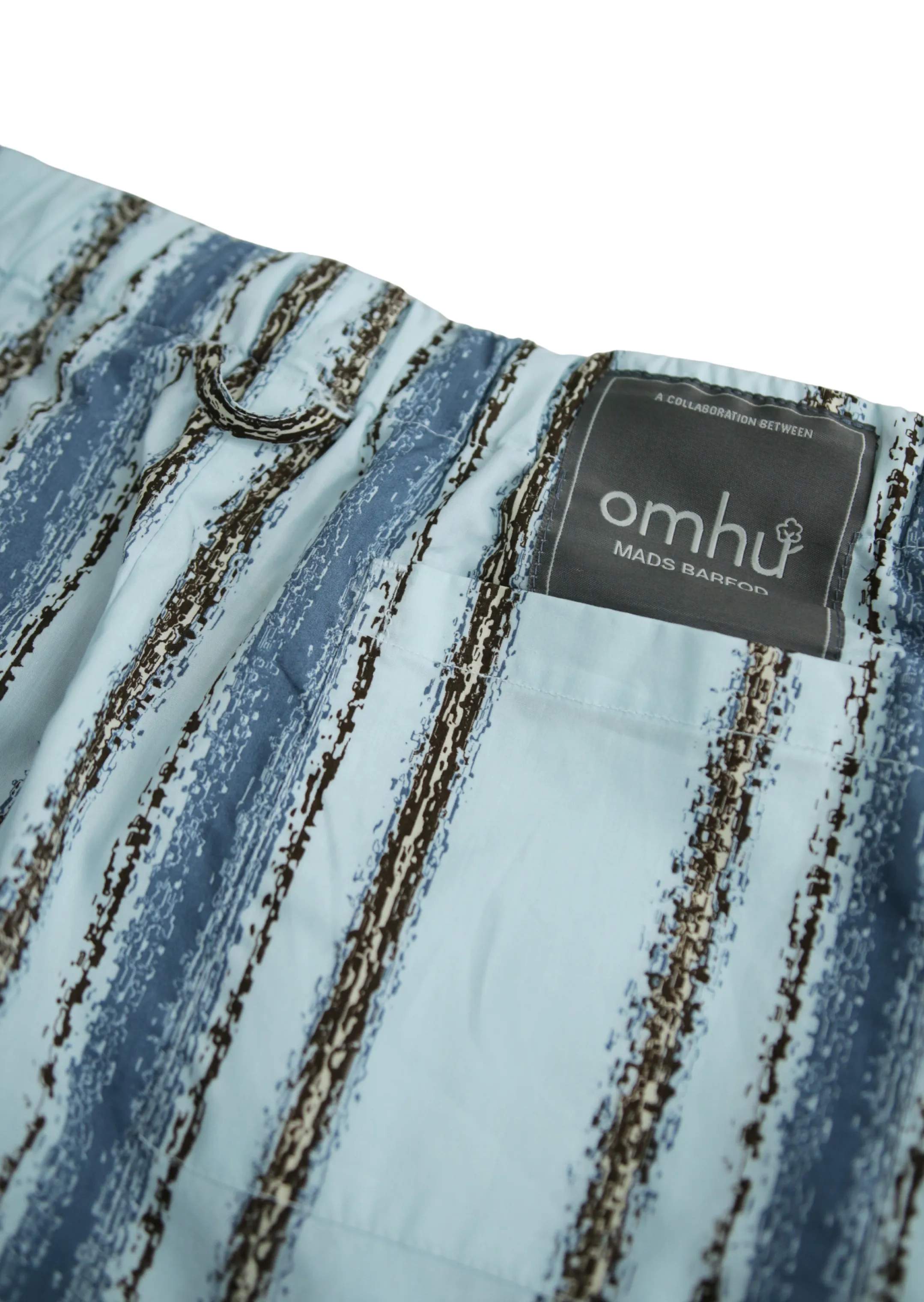 omhu x Mads Barfod Pyjamas Wave Grid Slumber Pyjamasbukser i Aqua, XS/S, 9