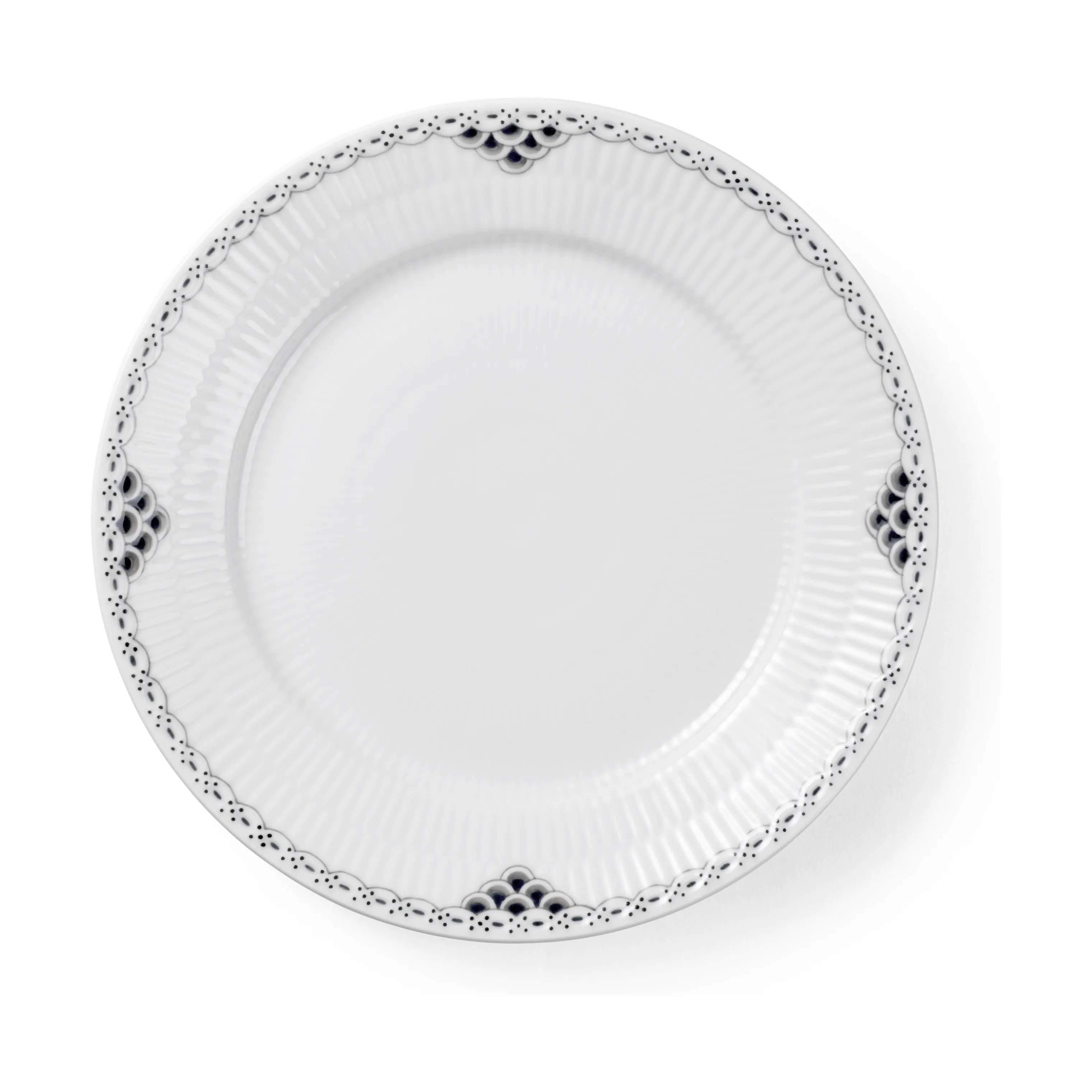 Royal Copenhagen frokosttallerkener Sort Riflet Blonde Frokosttallerken