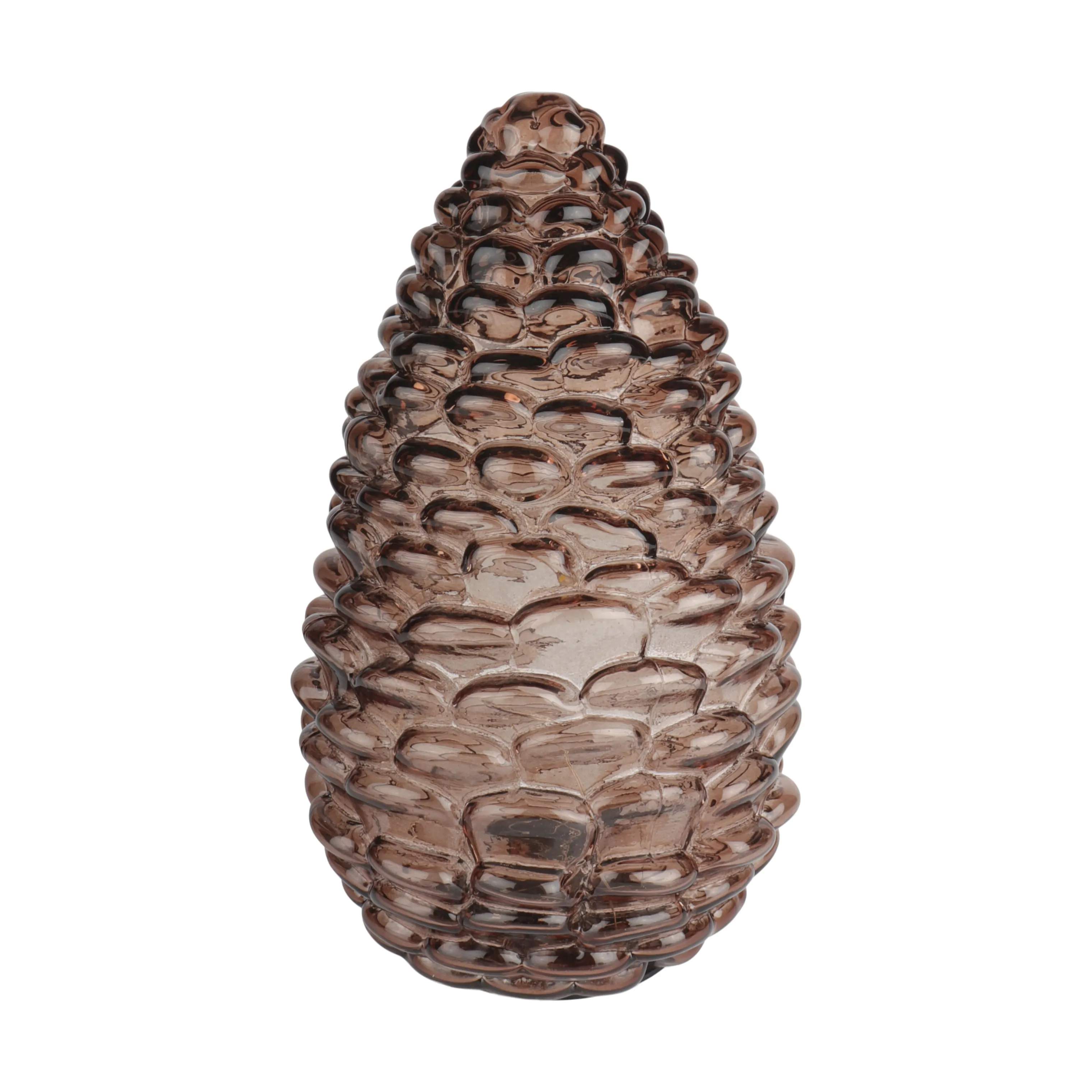Glaskogle med LED, brun, large