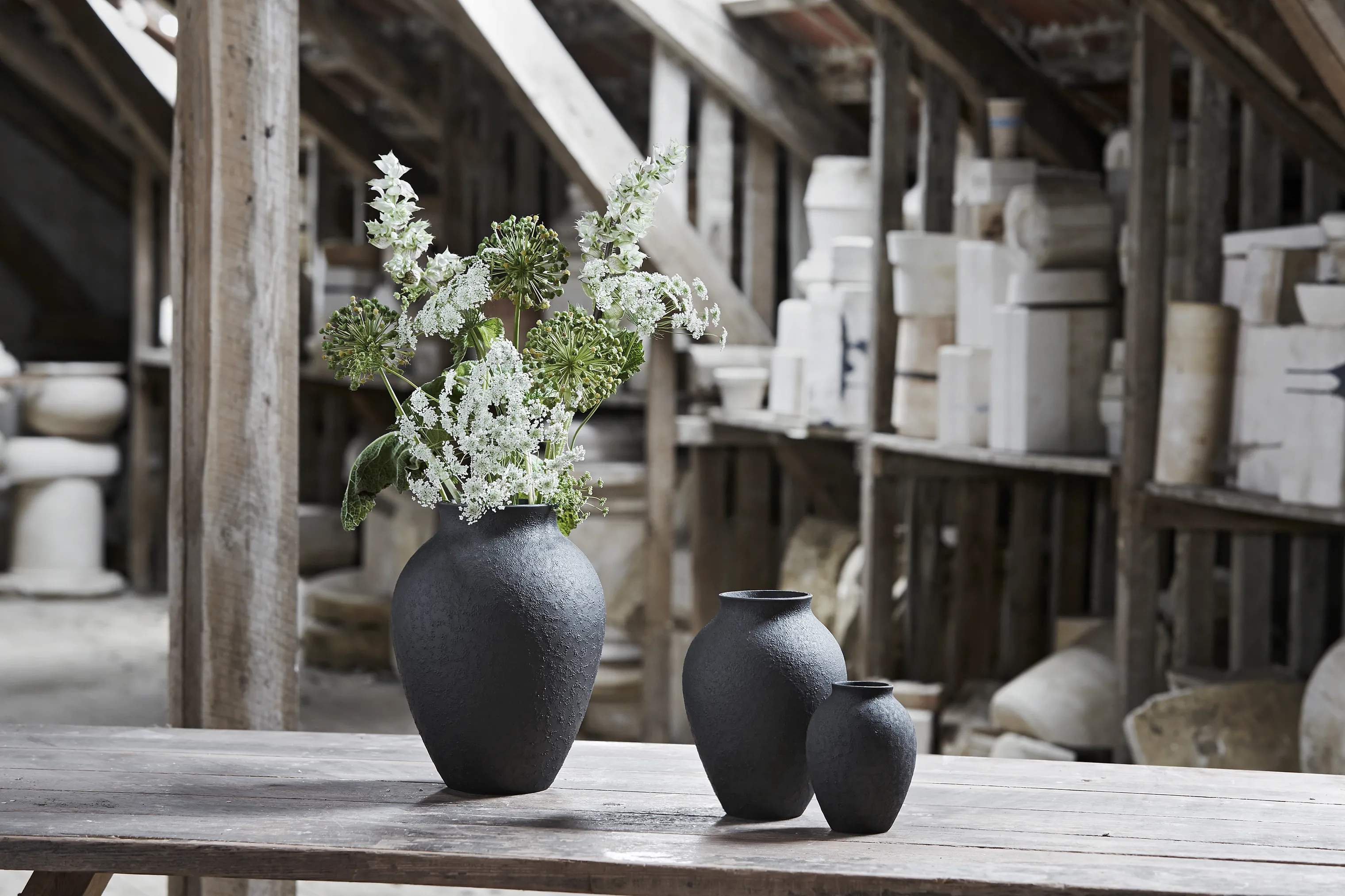 Knabstrup Keramik Vaser Vase i Sort, 12,5 cm, 2