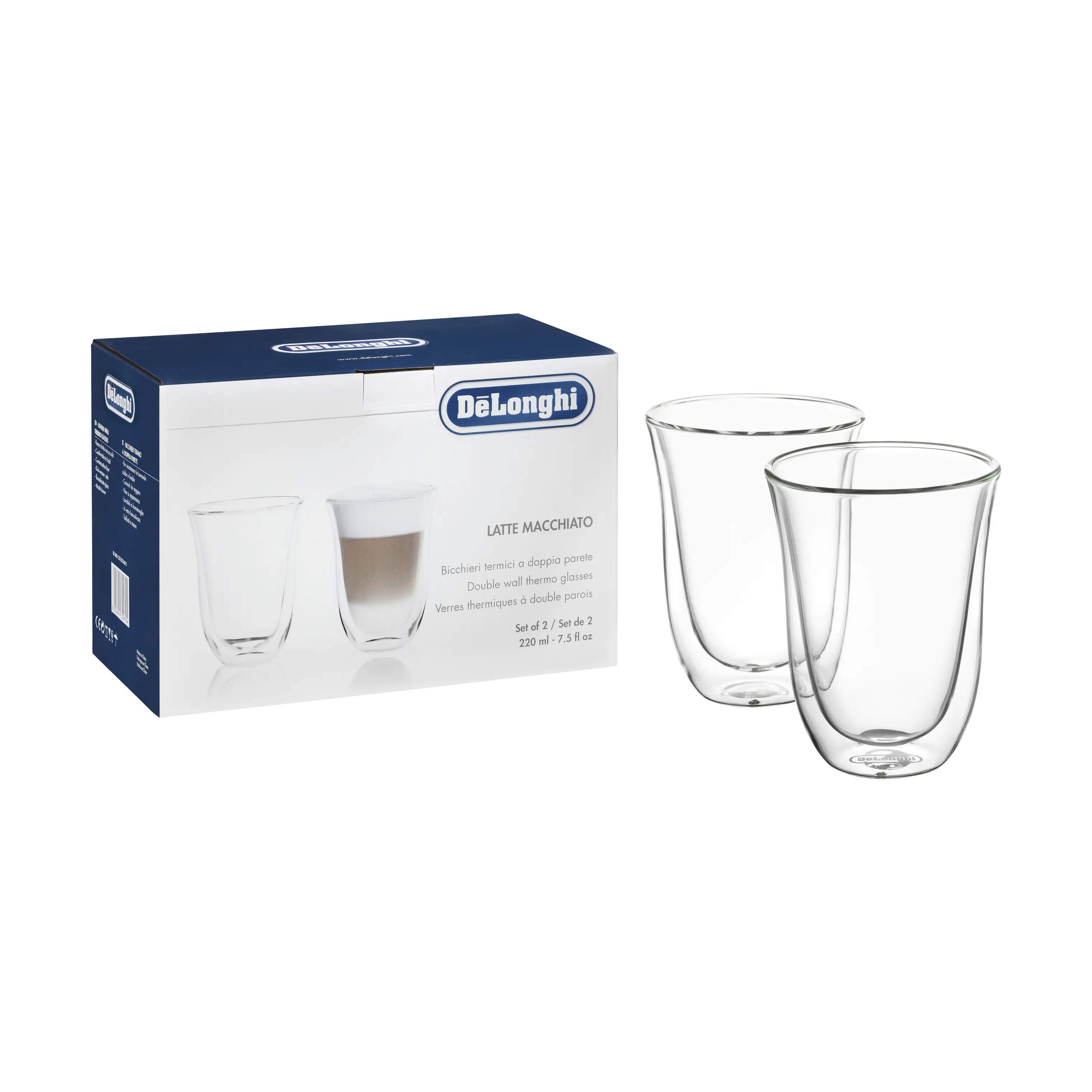 DeLonghi Termoglas Latte Macchiatoglas - 2 stk. i Klar, 33 cl, 3