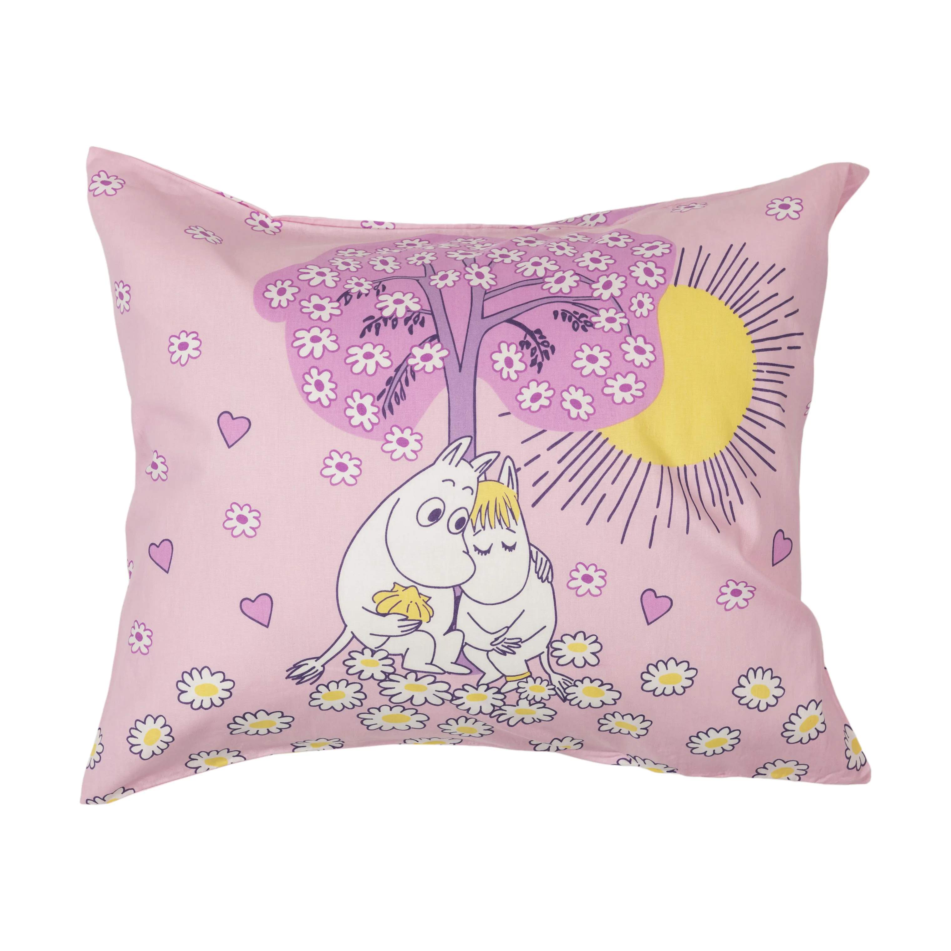 Moomin Arabia Hovedpudebetræk Arabia Soveværelse Pudebetræk - Kærester i Lyserød, B60 x L50 cm, 1