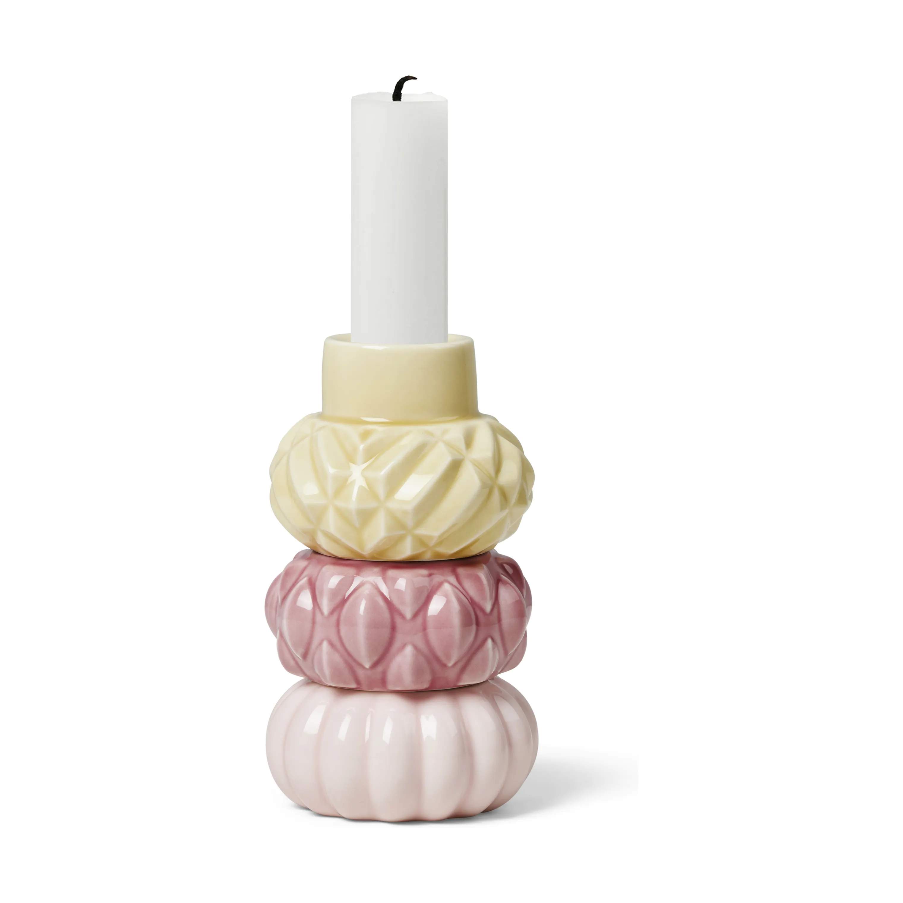 Dottir Kronelysestage Samsurium Stabelbar Lysestage - 3 dele i Mimosa/Blush/Powder, 4