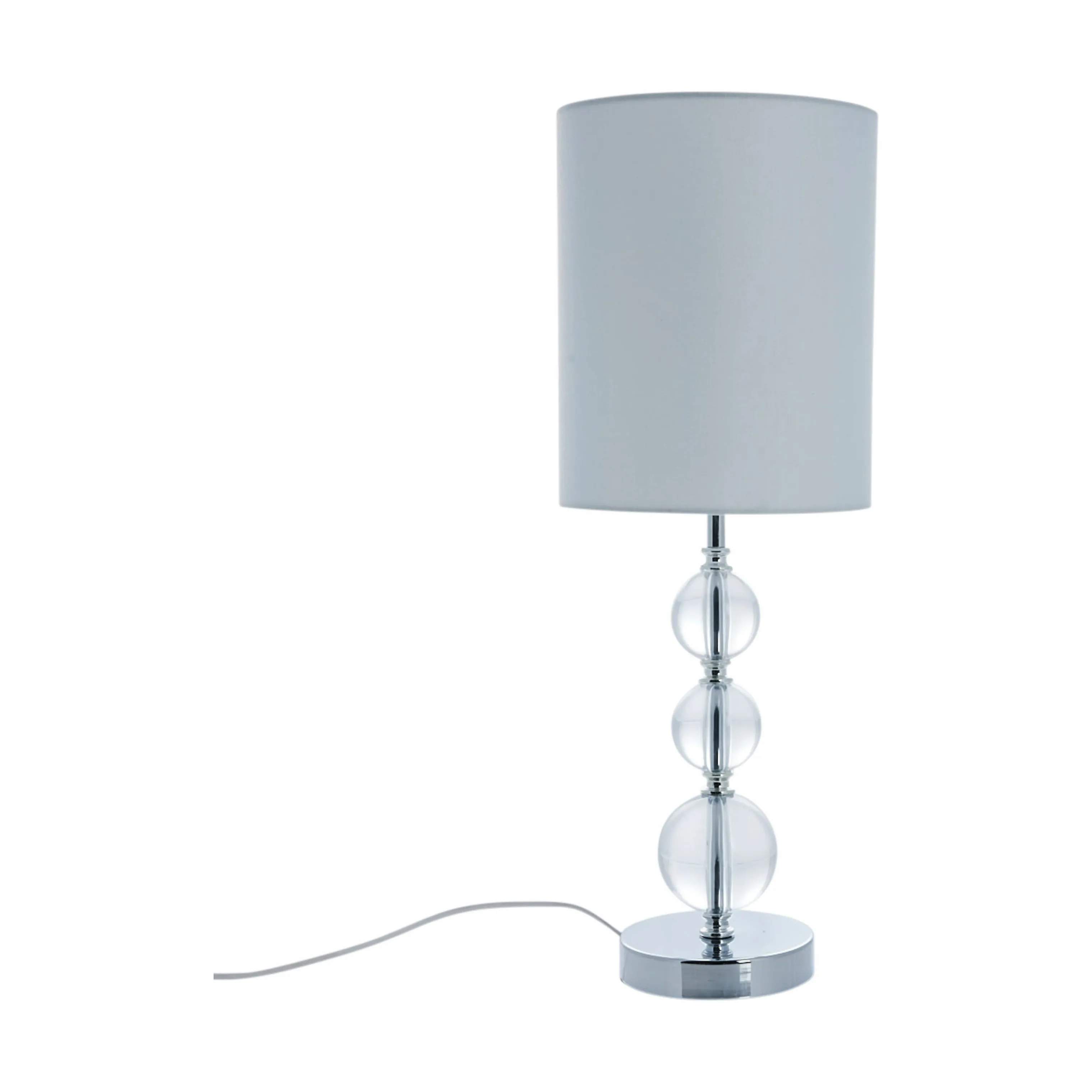 Sille Bordlampe, sølvfarvet/clear, large