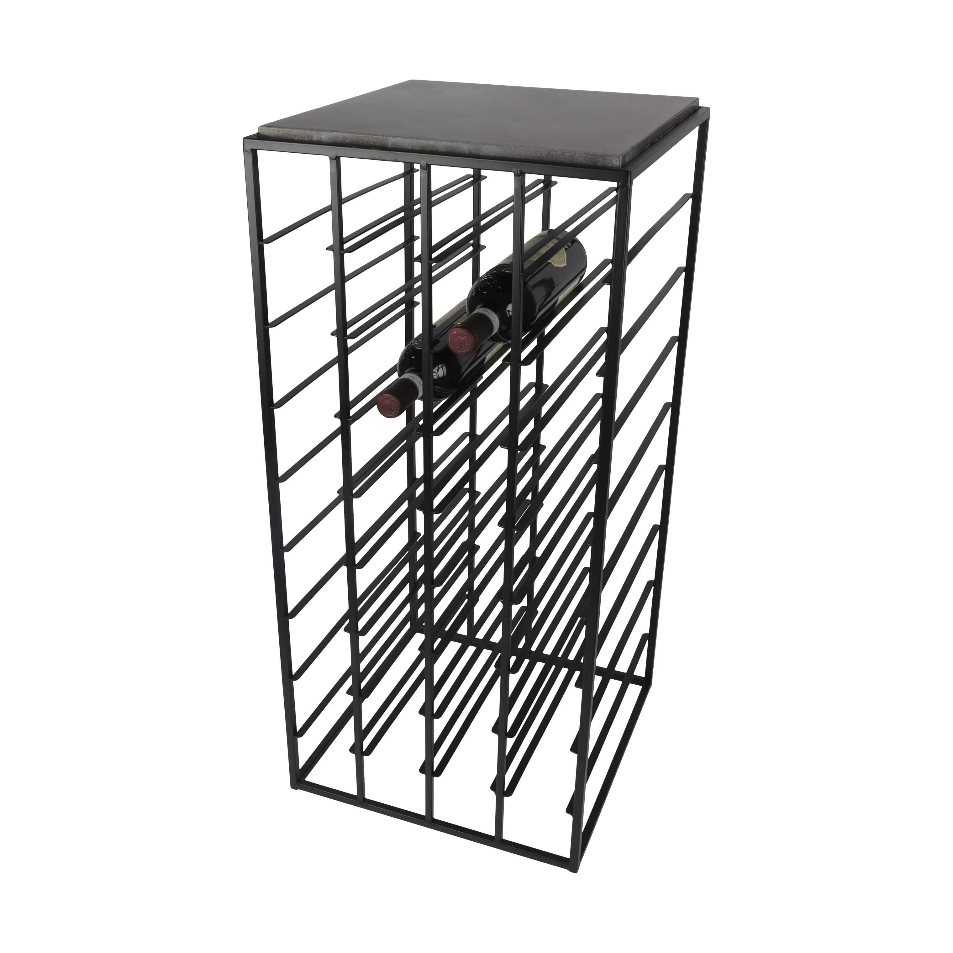 CASA Living Vinreoler Vinreol i Sort, 80 cm, 3