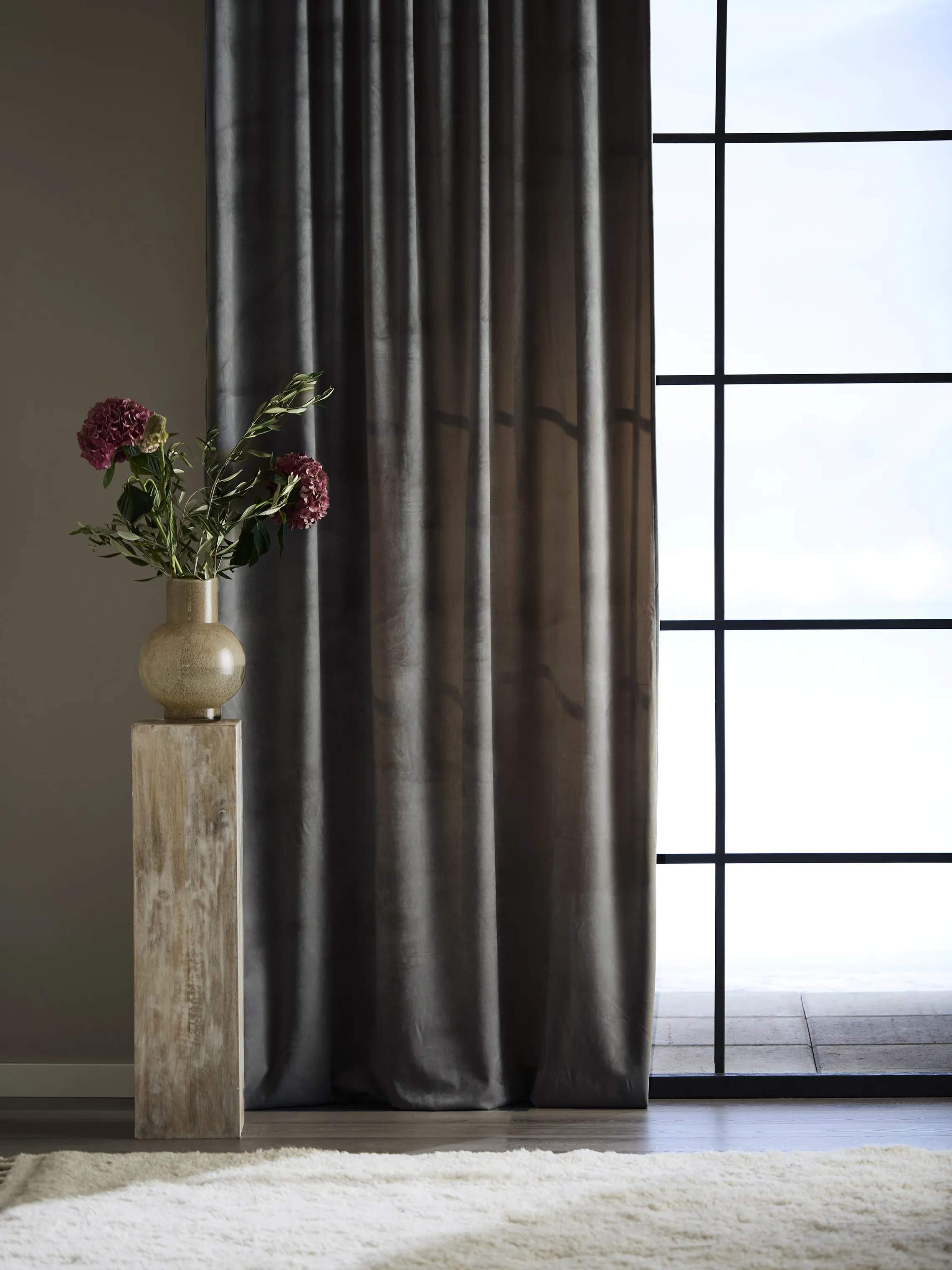 Svanefors Gardiner og gardinstænger Estelle Estrelle Gardin - 2 stk. i Mellangrå, H320 x B135 cm, 2