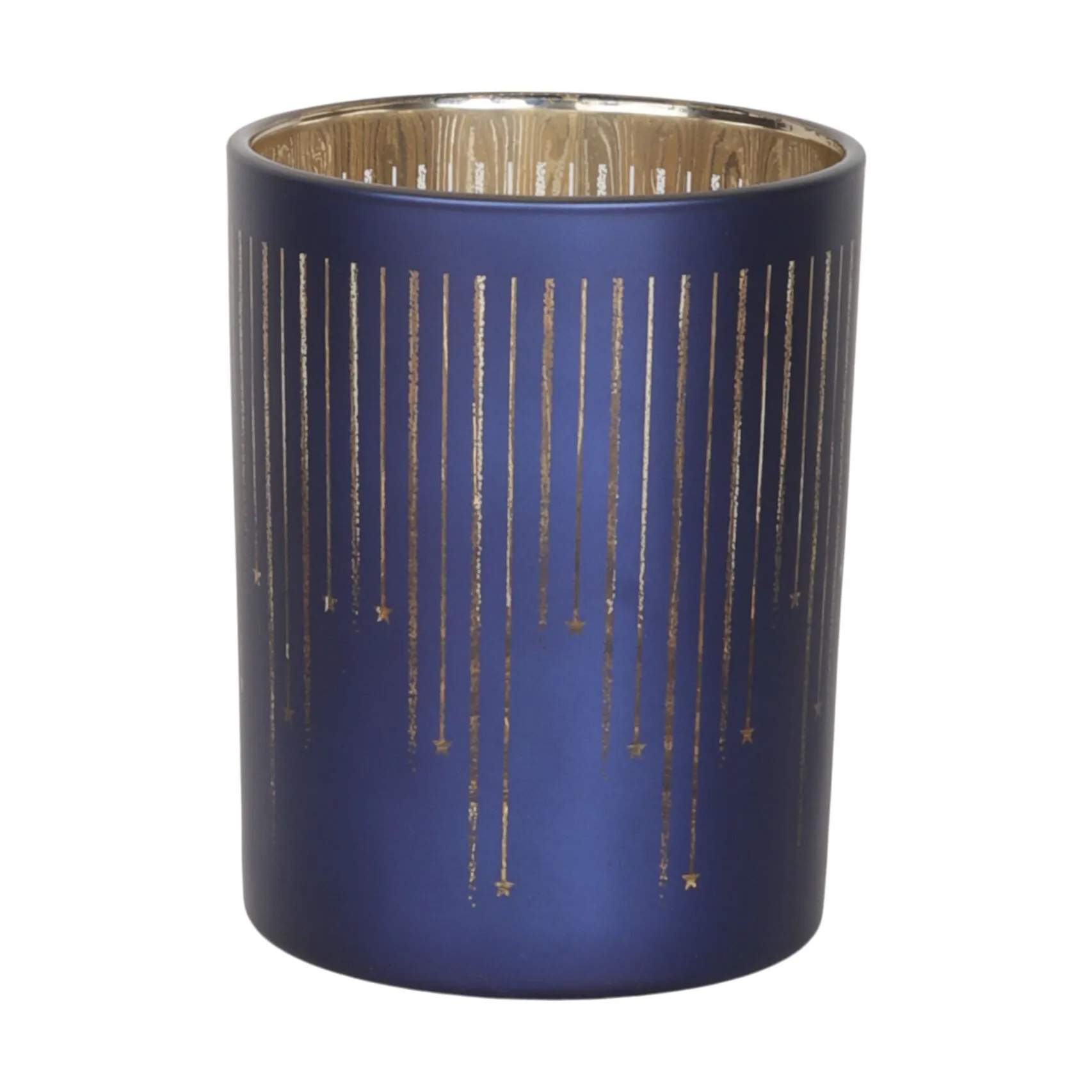 Fyrfadsstage, mørkeblå/guld, large