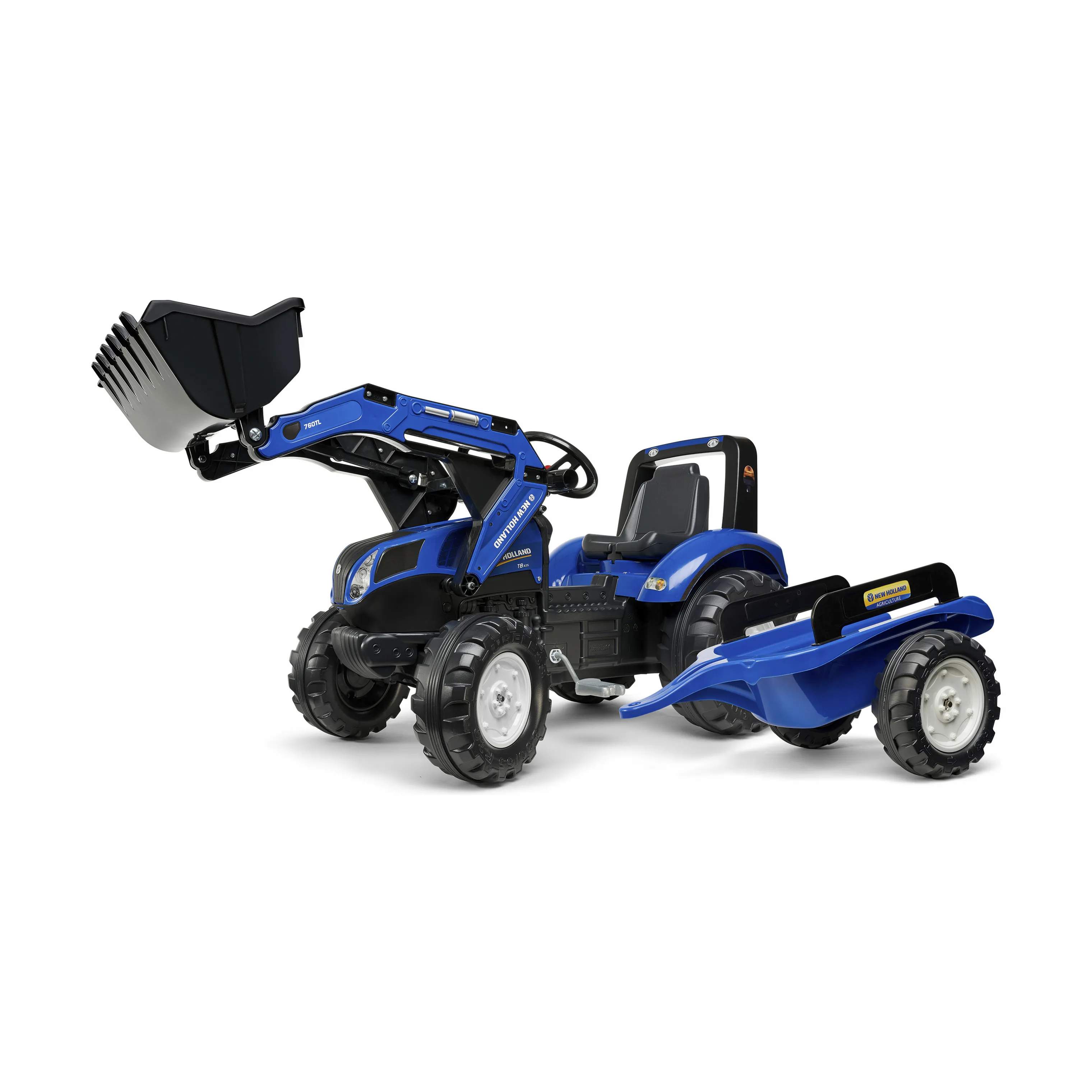FALK Øvrig udeleg Frontlæsser med vogn - New Holland i blå/sort, 1