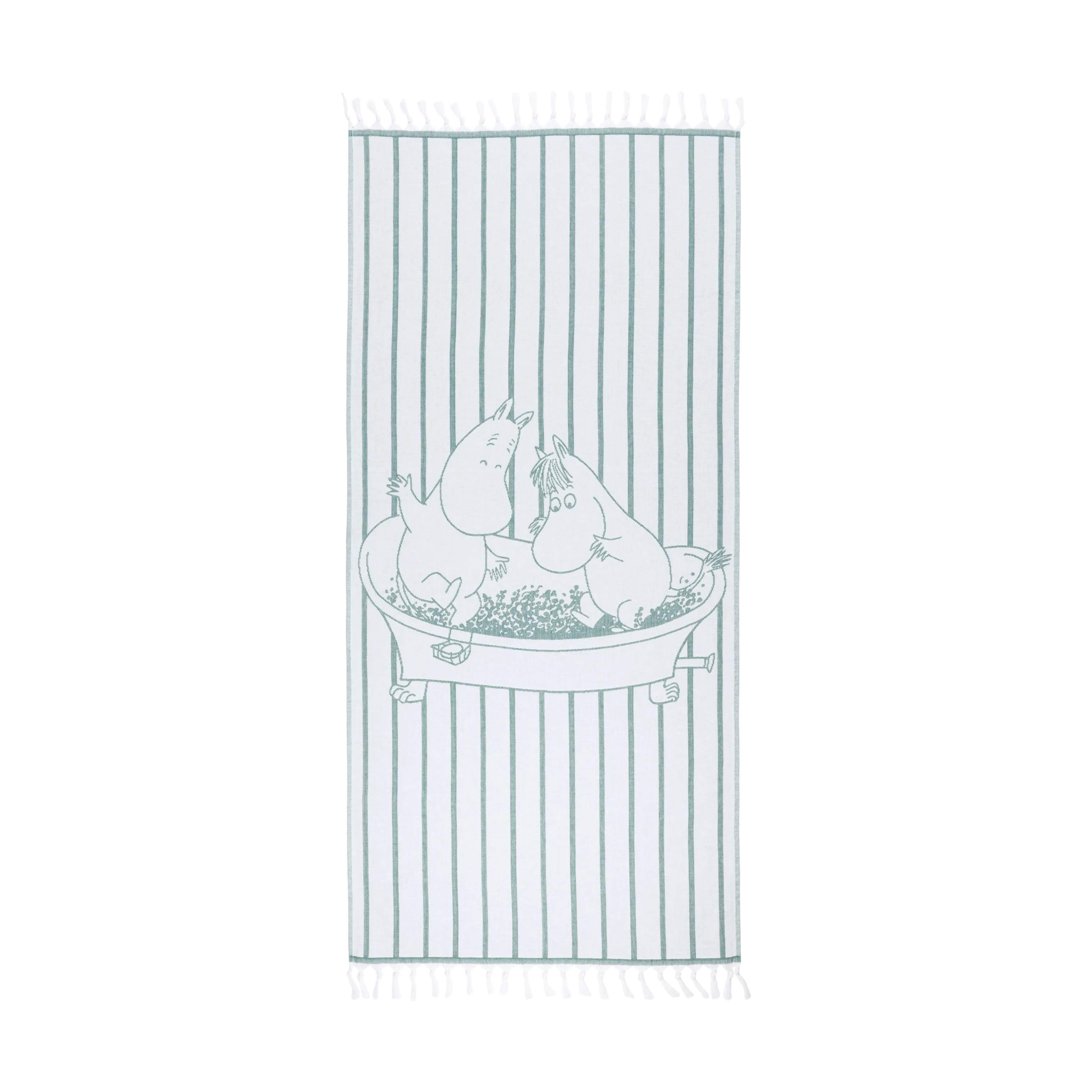 Moomin Arabia Håndklæder Hammam Håndklæde - Mumitrold og Snorkfrøken i lyseblå, 1