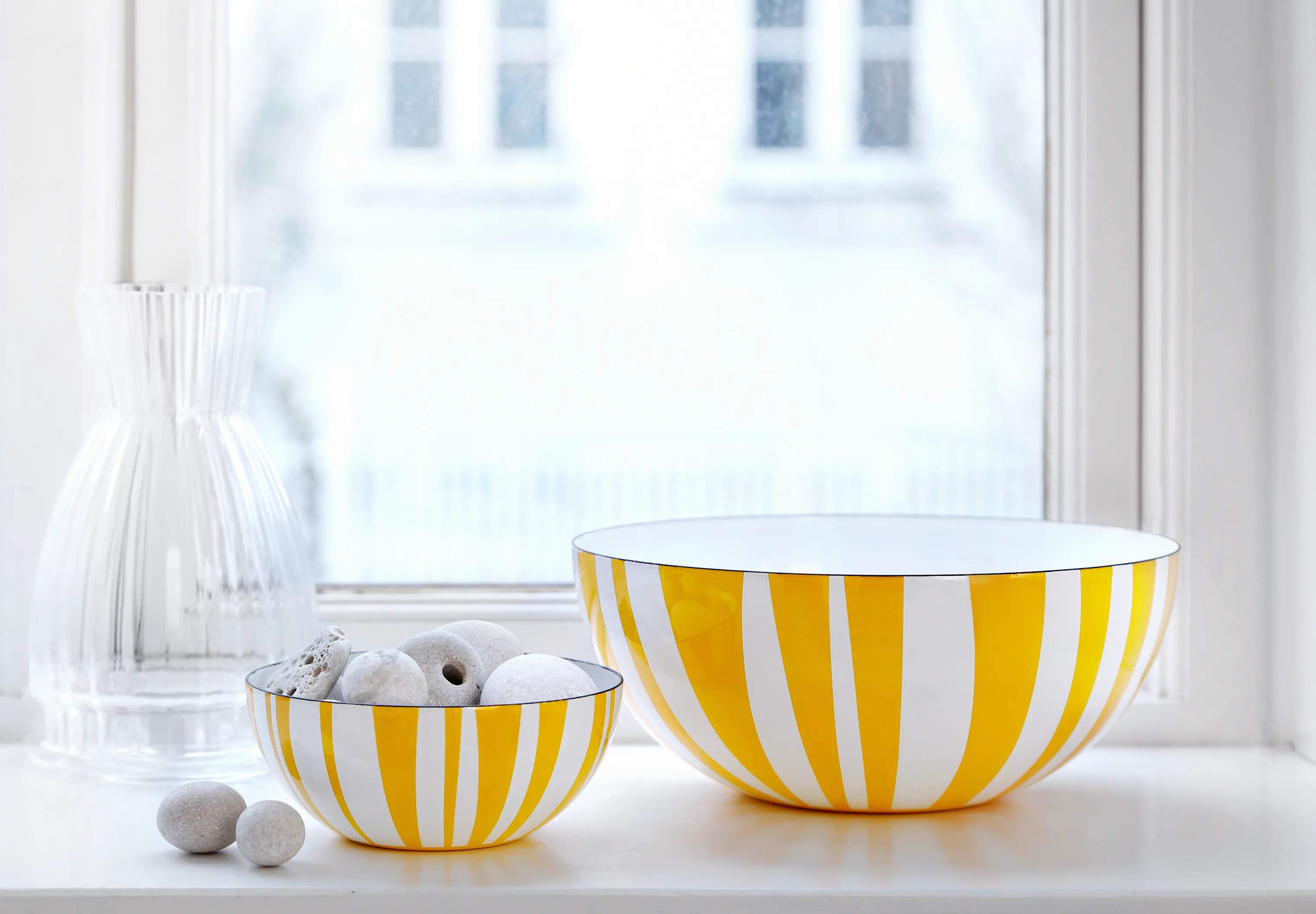 Cathrineholm Serveringsskåle Stripes Skål i Gul, 20 cm, 2