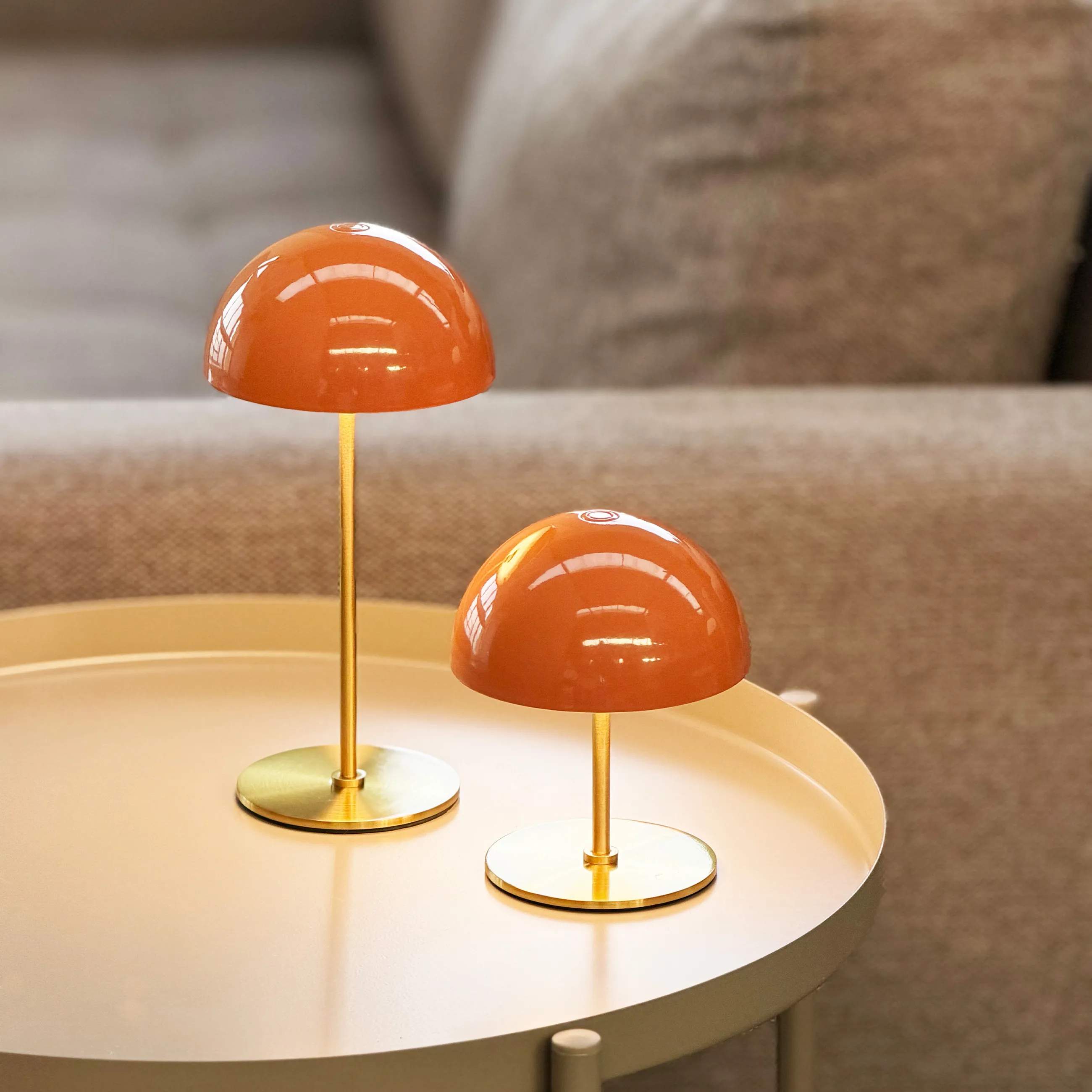 Dyberg Larsen Bordlamper Along Bordlampe - 2 stk. i Orange/ Messing, 2