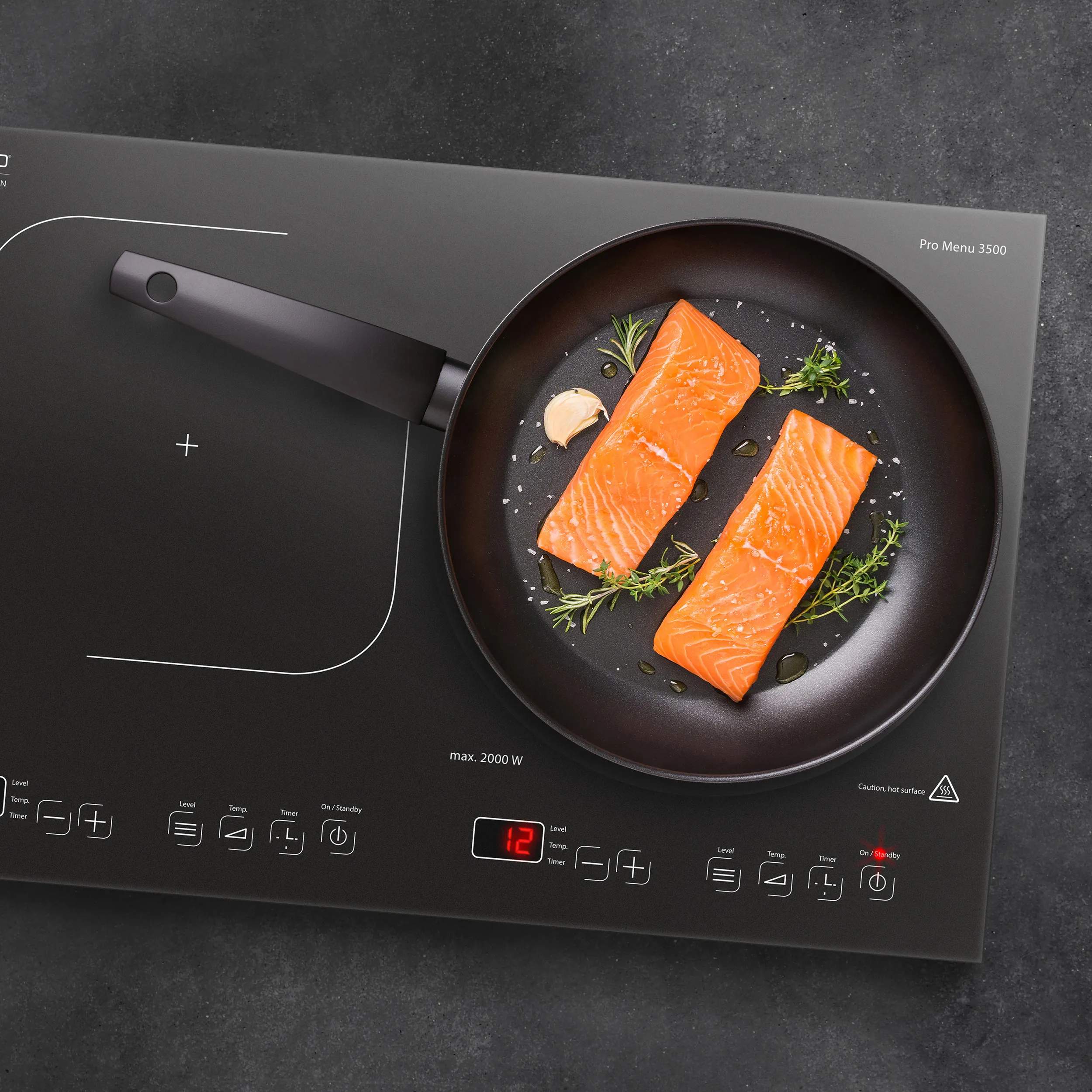 Caso Kogeplader Dobbelt Induktionskogeplade Pro Menu 3500 i Sort, 2